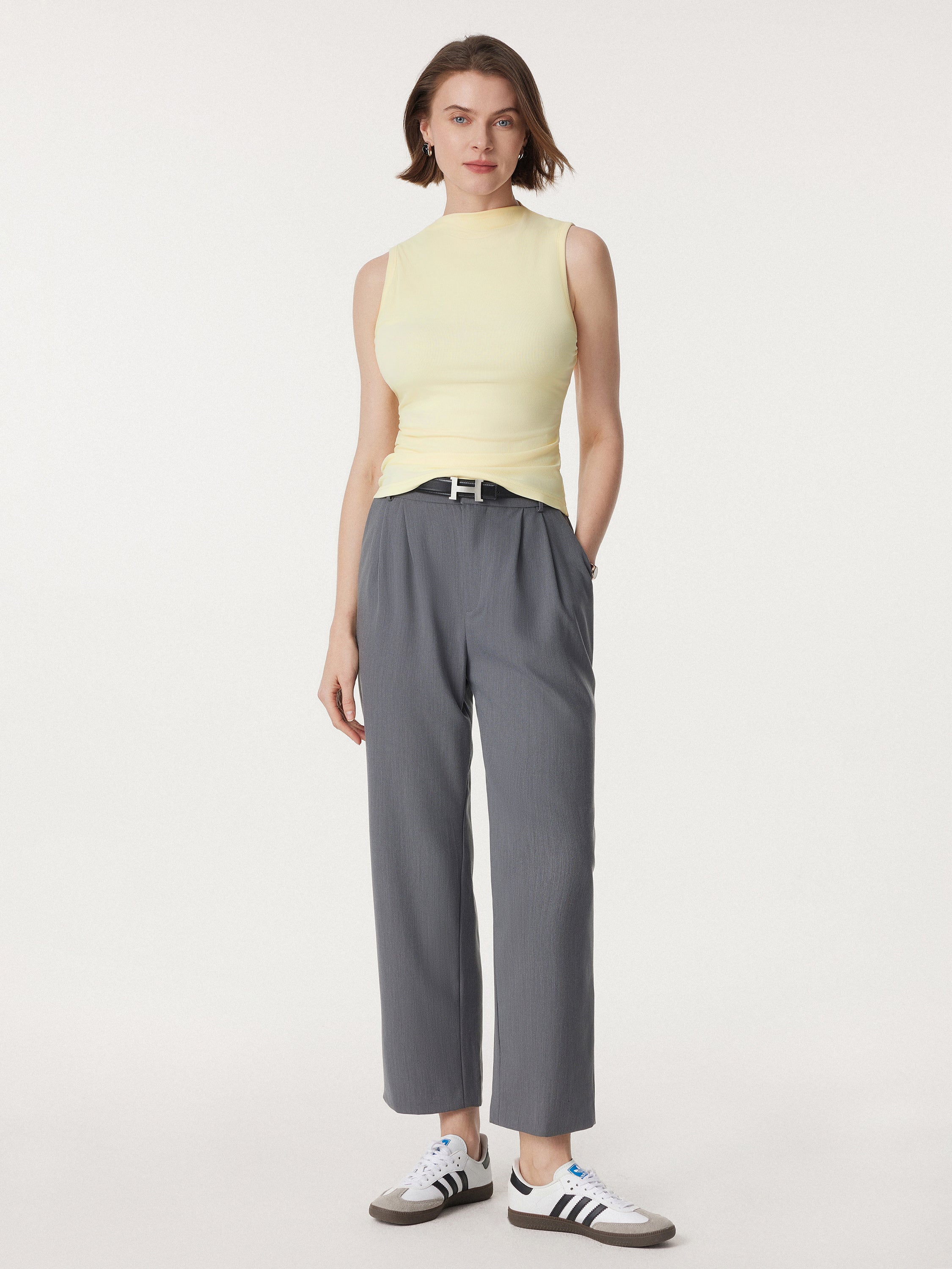 Mockneck Side Ruched Sculpt New Airy Brami Tank Mockneck Side Ruched Sculpt New Airy Brami Tank