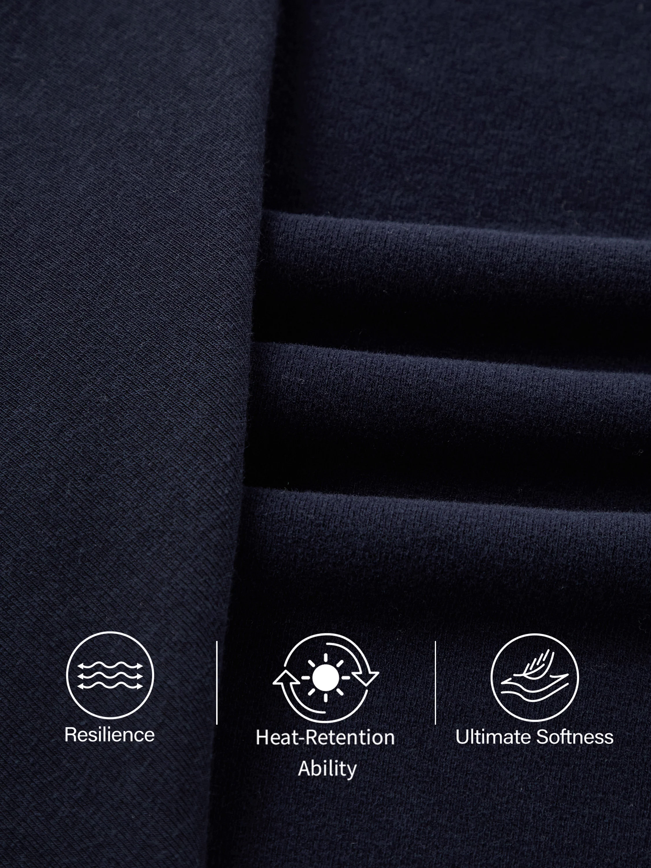 Heat-Tech Long Sleeves Mockneck Tucks Midi Dress Heat-Tech Long Sleeves Mockneck Tucks Midi Dress