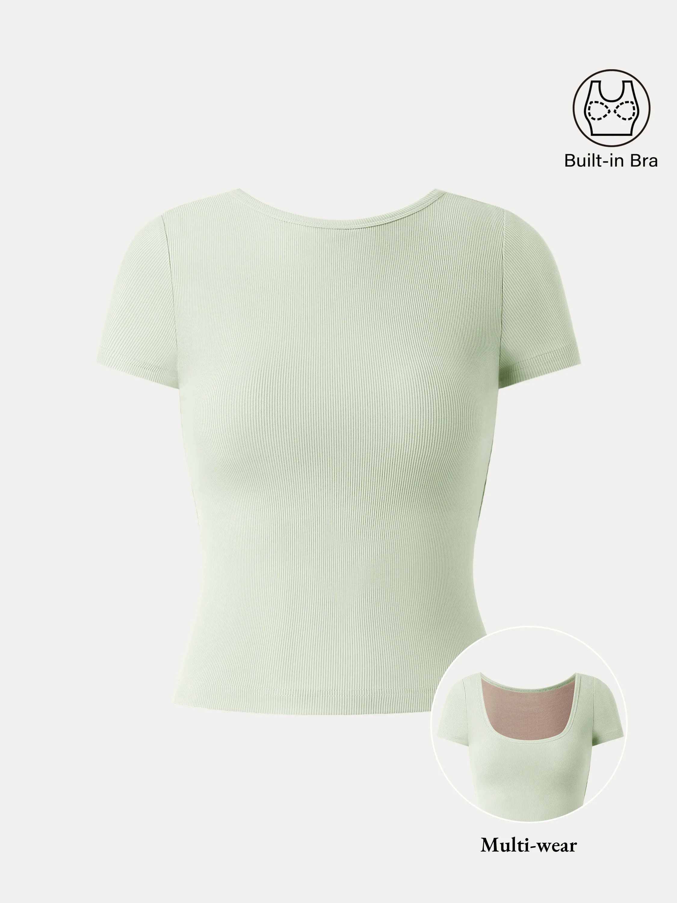Multi-wear Short Sleeve New Airy Brami Top Multi-wear Short Sleeve New Airy Brami Top