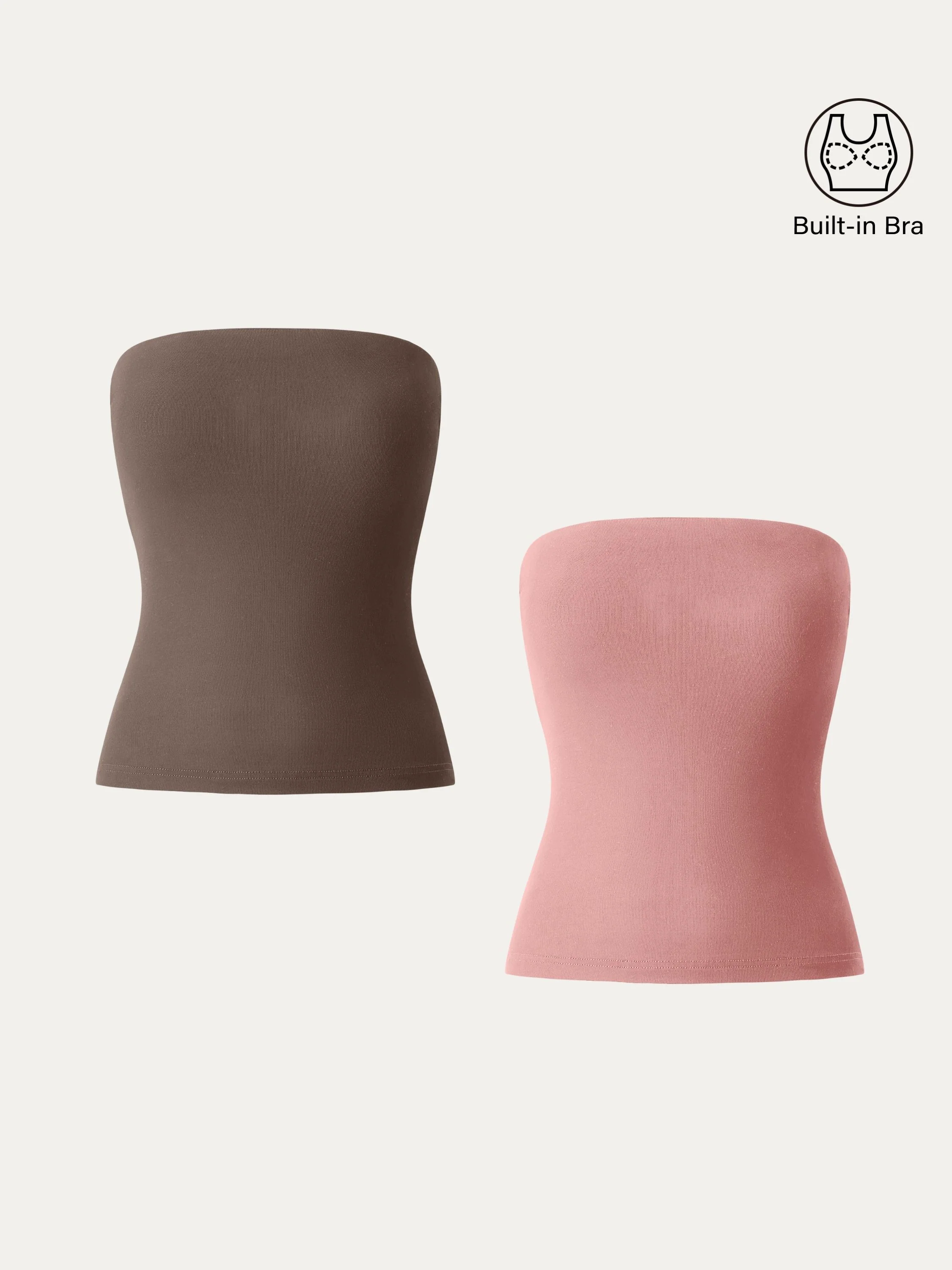 2Pcs Set Non-slip Essential Tube Brami Top 2Pcs Set Non-slip Essential Tube Brami Top