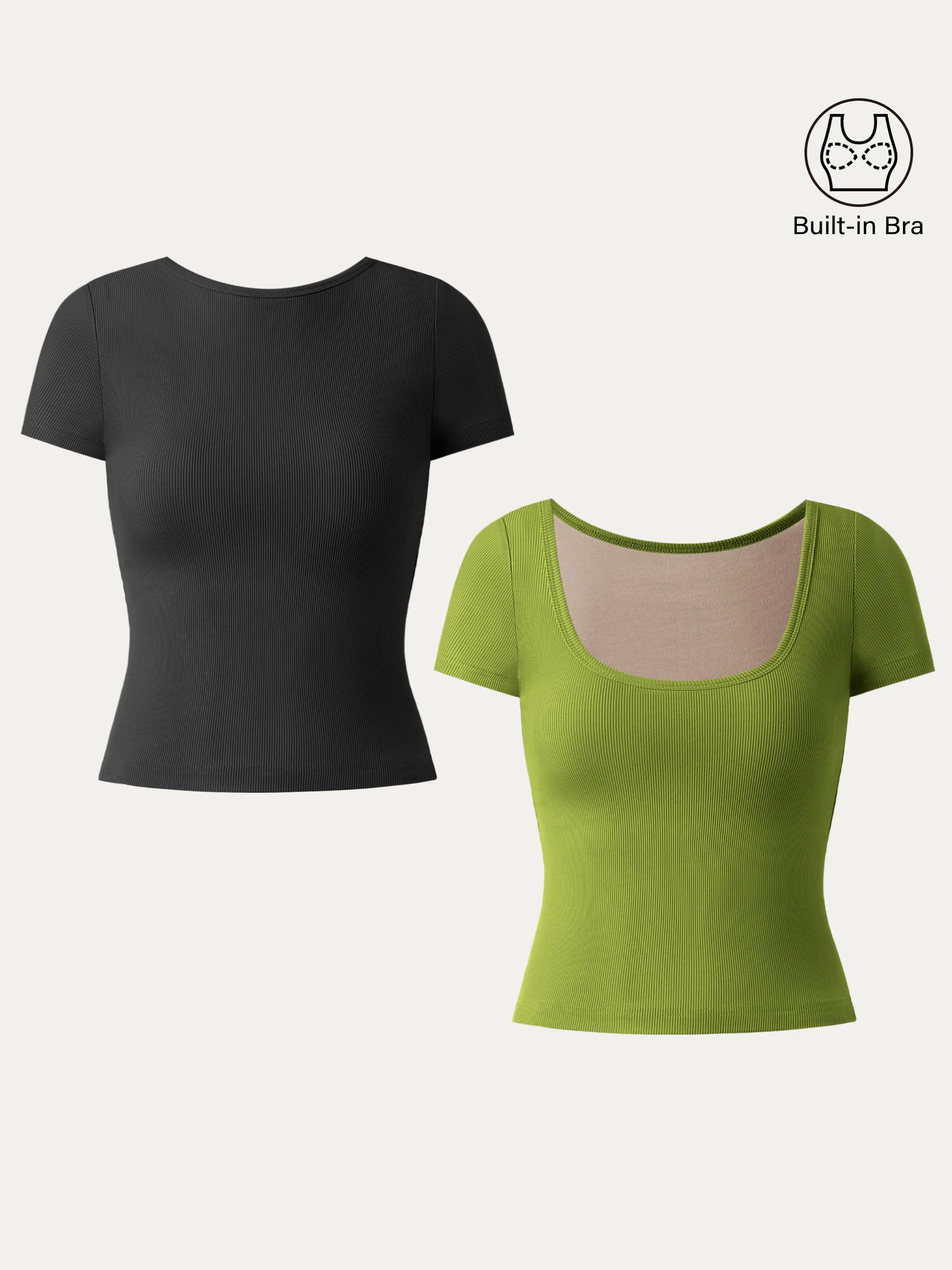Multi-wear Short Sleeve New Airy Brami Top Multi-wear Short Sleeve New Airy Brami Top