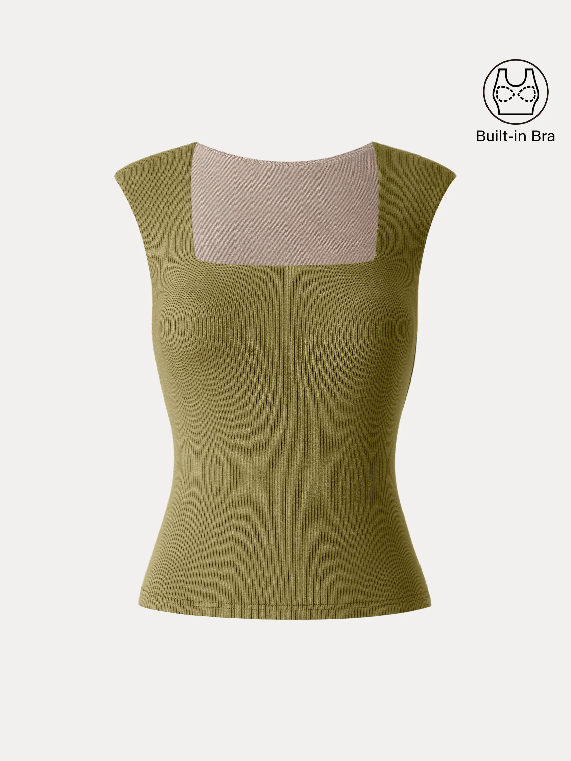 Stretch Cotton Square Neck Ribbed Brami Stretch Cotton Square Neck Ribbed Brami