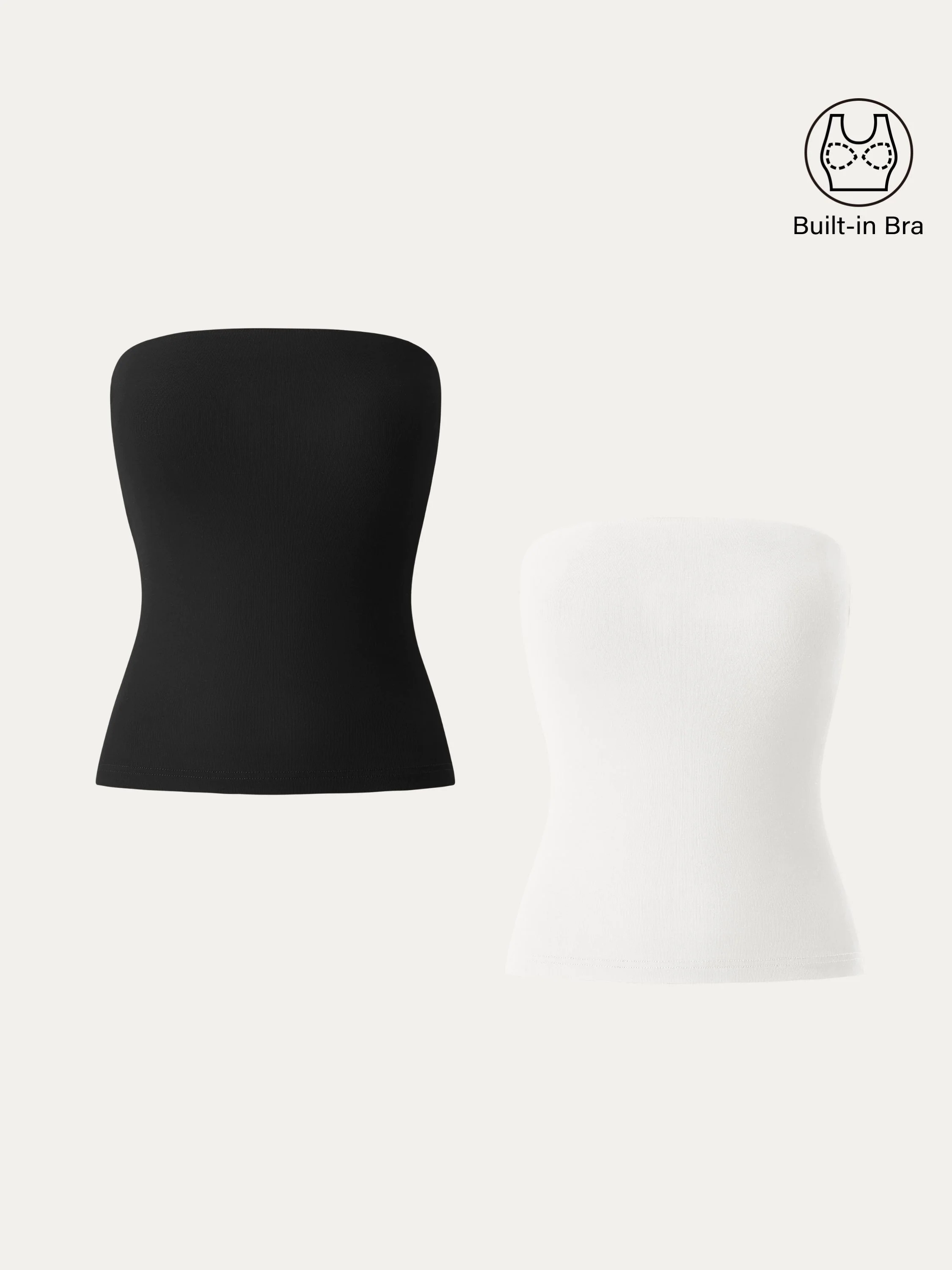 2Pcs Set Non-slip Essential Tube Brami Top 2Pcs Set Non-slip Essential Tube Brami Top