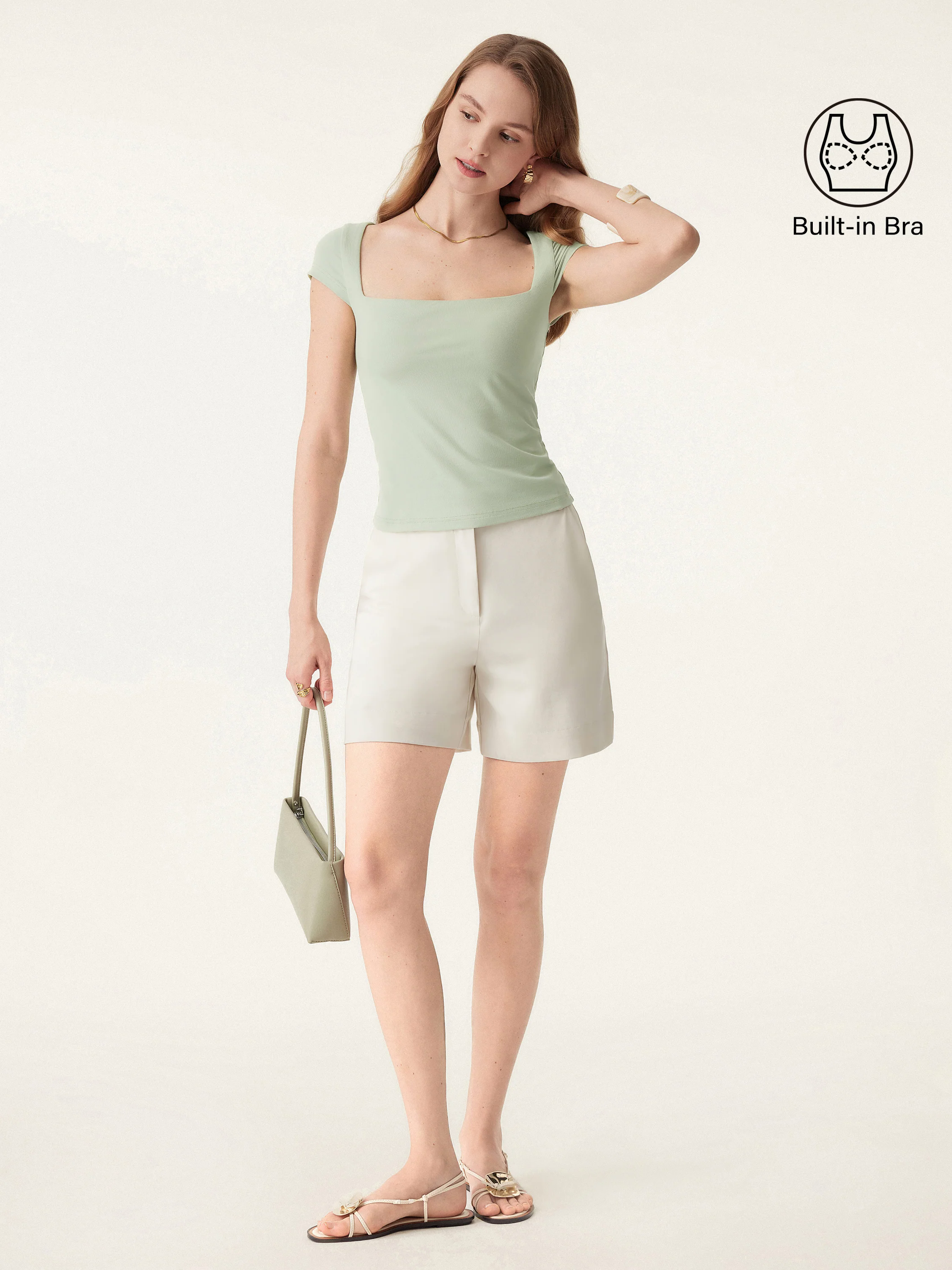 Essential Square Neck Cap Sleeves Brami Top