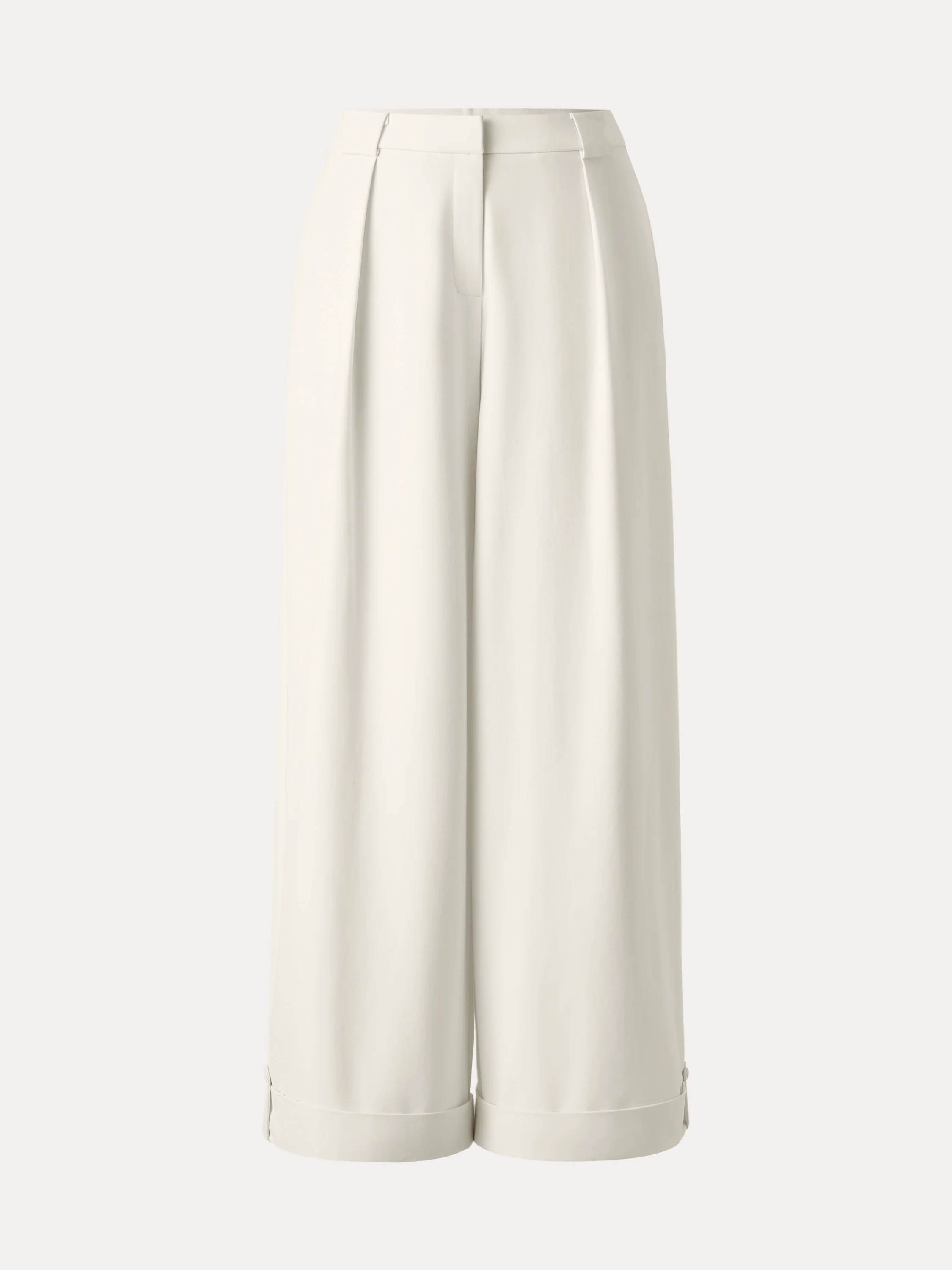 Bamboo Ponte Mid Rise Wide Leg Trouser with Fold-up Hem Bamboo Ponte Mid Rise Wide Leg Trouser with Fold-up Hem