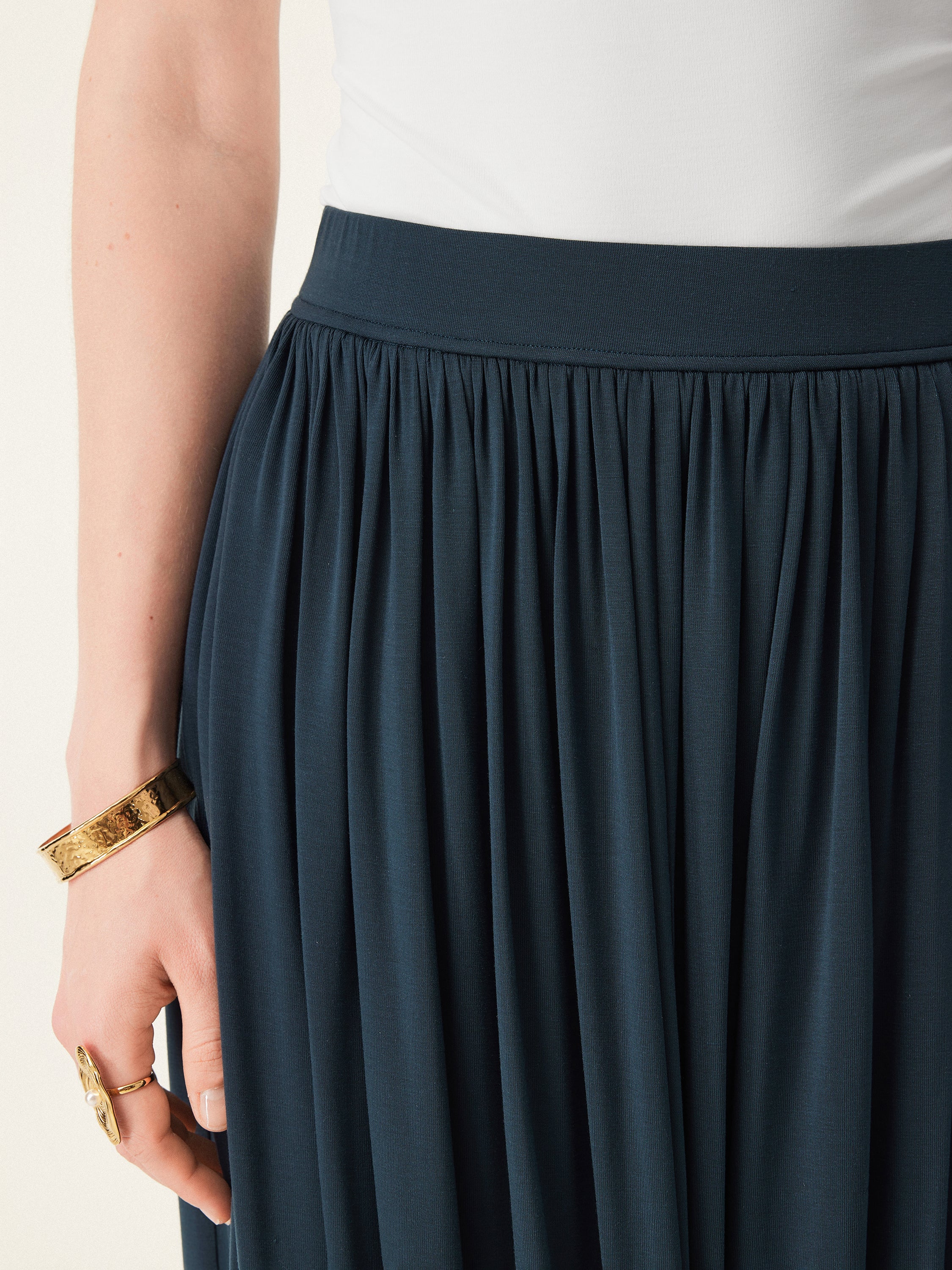 Artsy Twisted Hem Maxi Pull-on Skirt Artsy Twisted Hem Maxi Pull-on Skirt