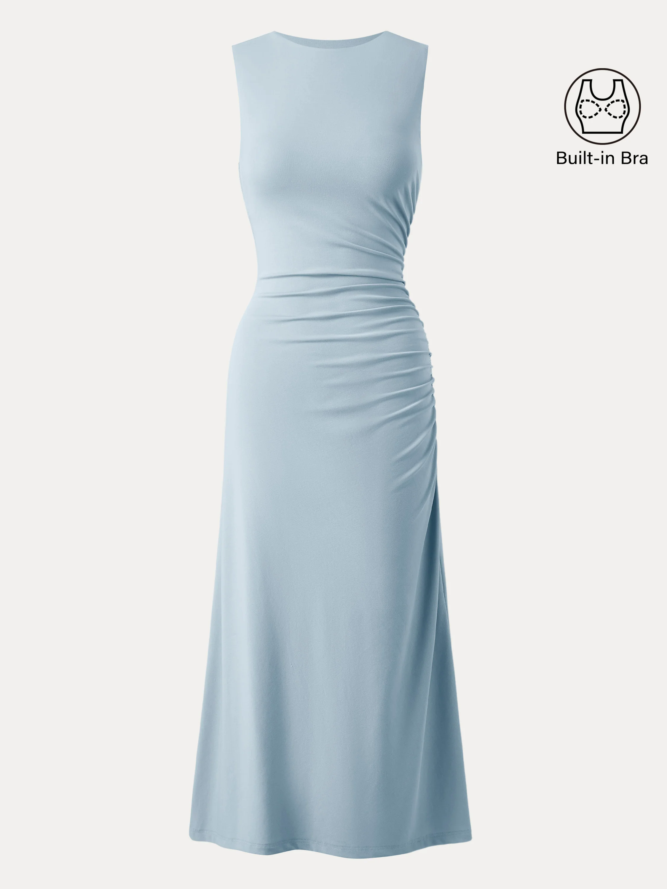 Side Ruched Midi Brami Dress Side Ruched Midi Brami Dress