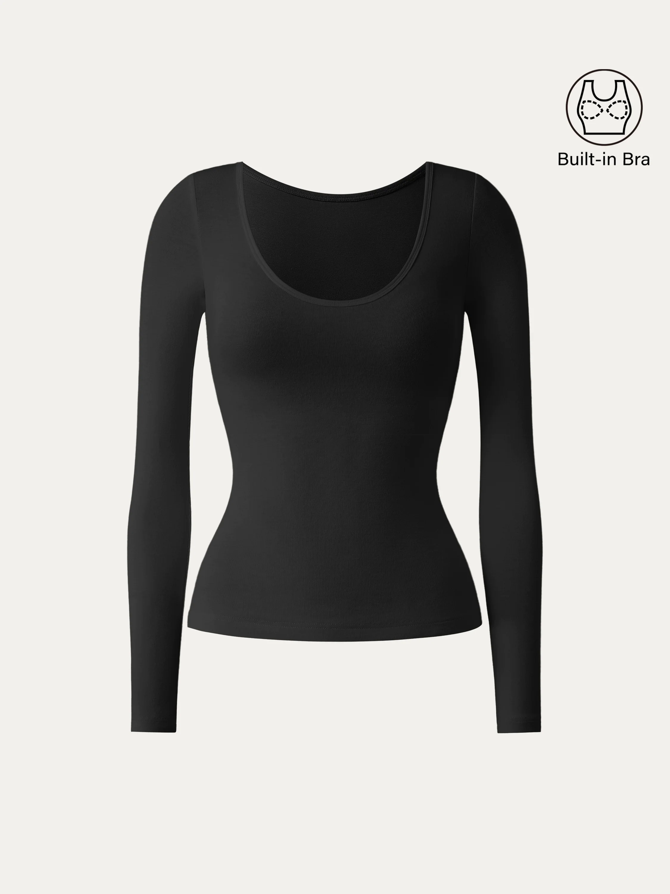 Scoop Neck Long Sleeve New Airy Brami Scoop Neck Long Sleeve New Airy Brami