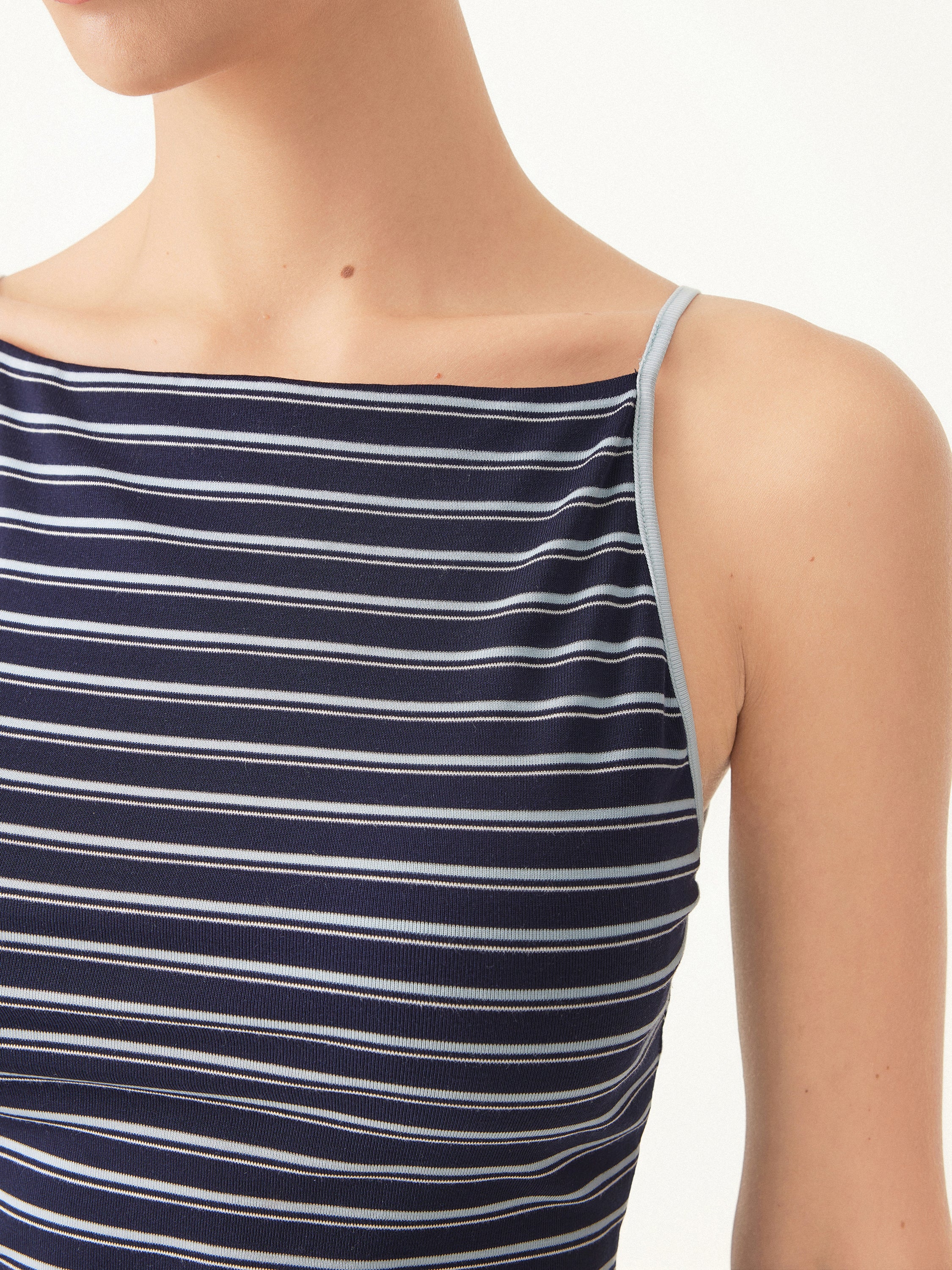 Striped Side Ruched Spaghetti New Airy Brami Striped Side Ruched Spaghetti New Airy Brami