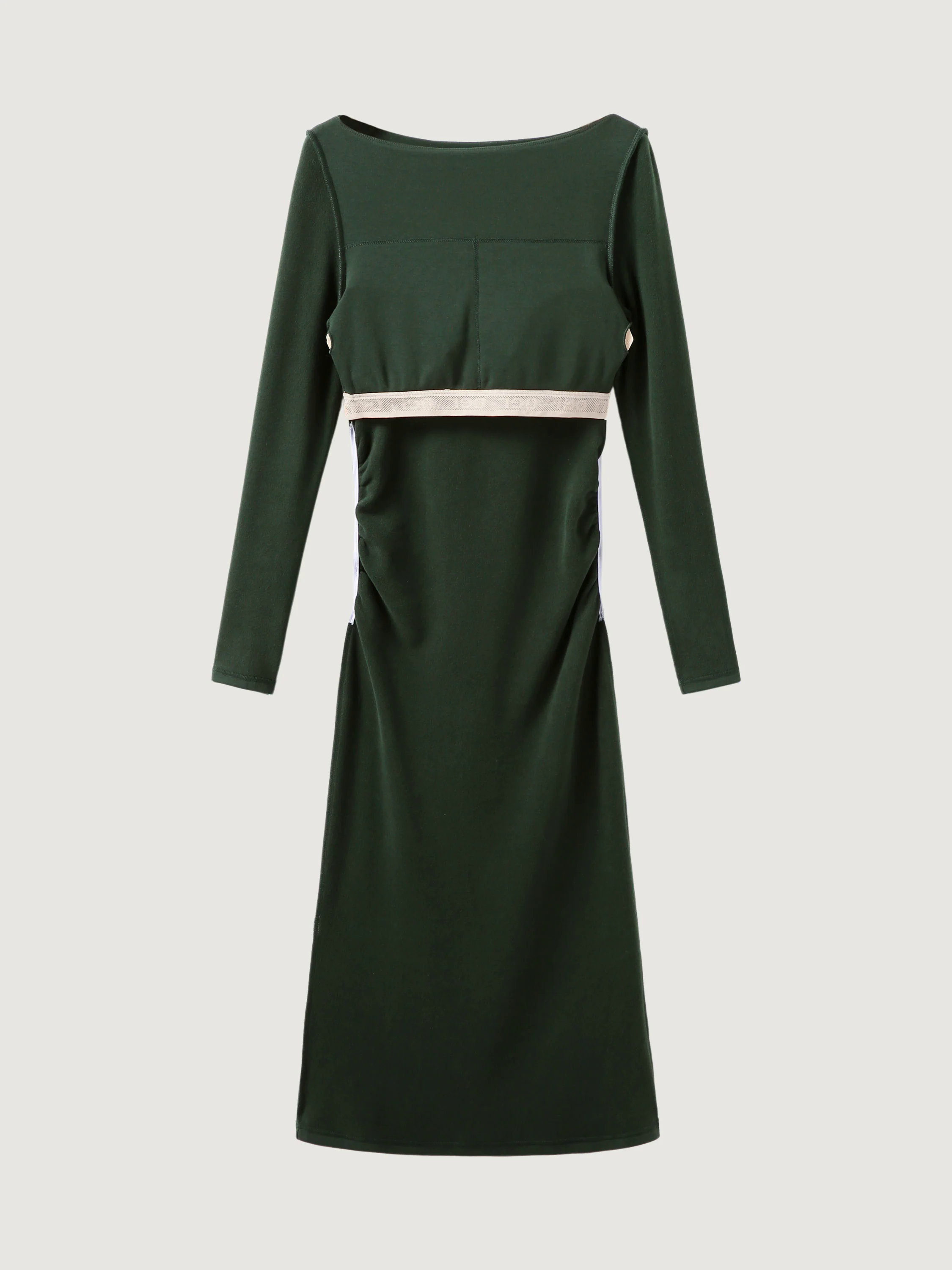 Thermal Boatneck Ruched Sides Brami Midi Dress Thermal Boatneck Ruched Sides Brami Midi Dress