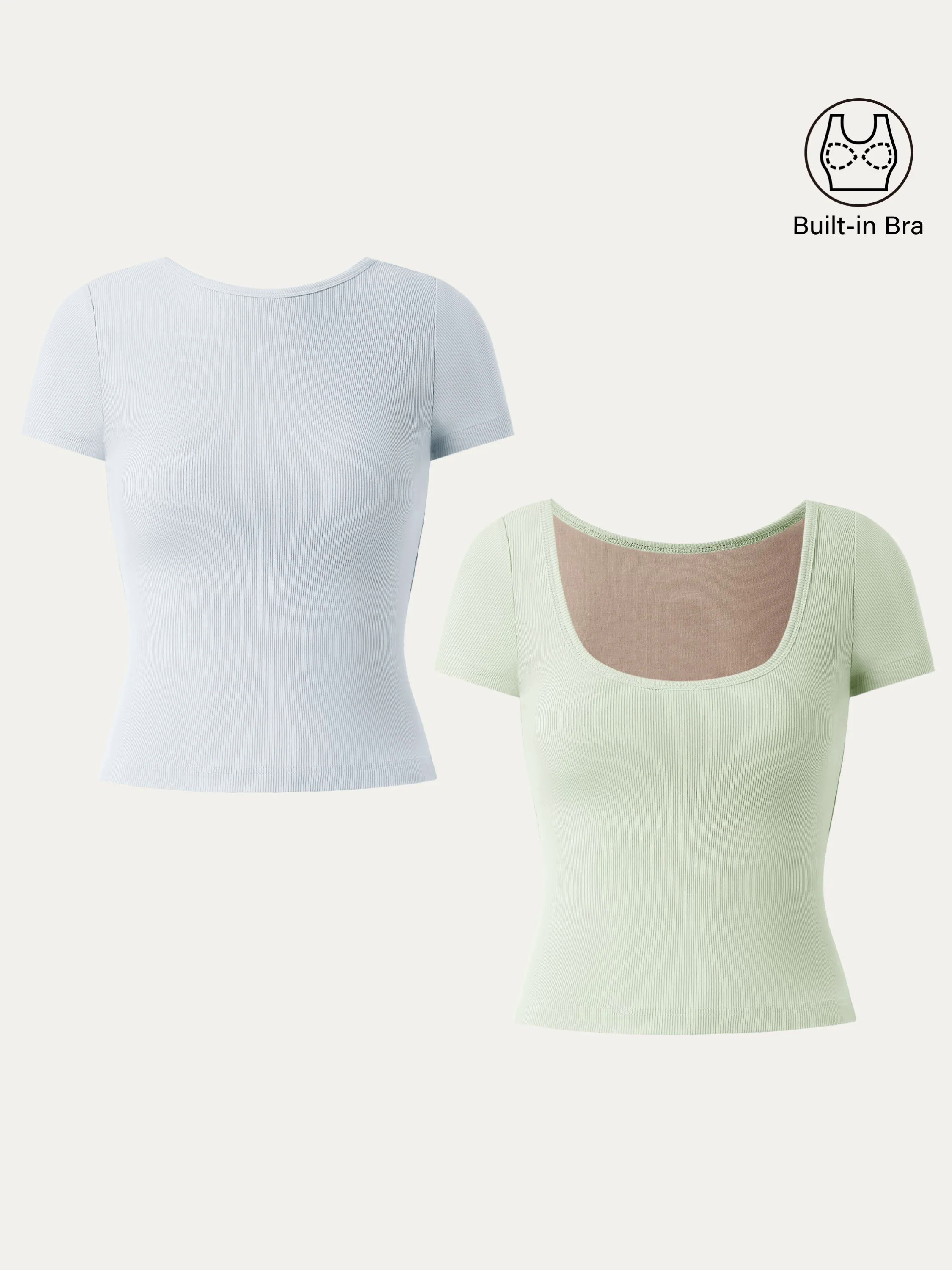 Multi-wear Short Sleeve New Airy Brami Top Multi-wear Short Sleeve New Airy Brami Top