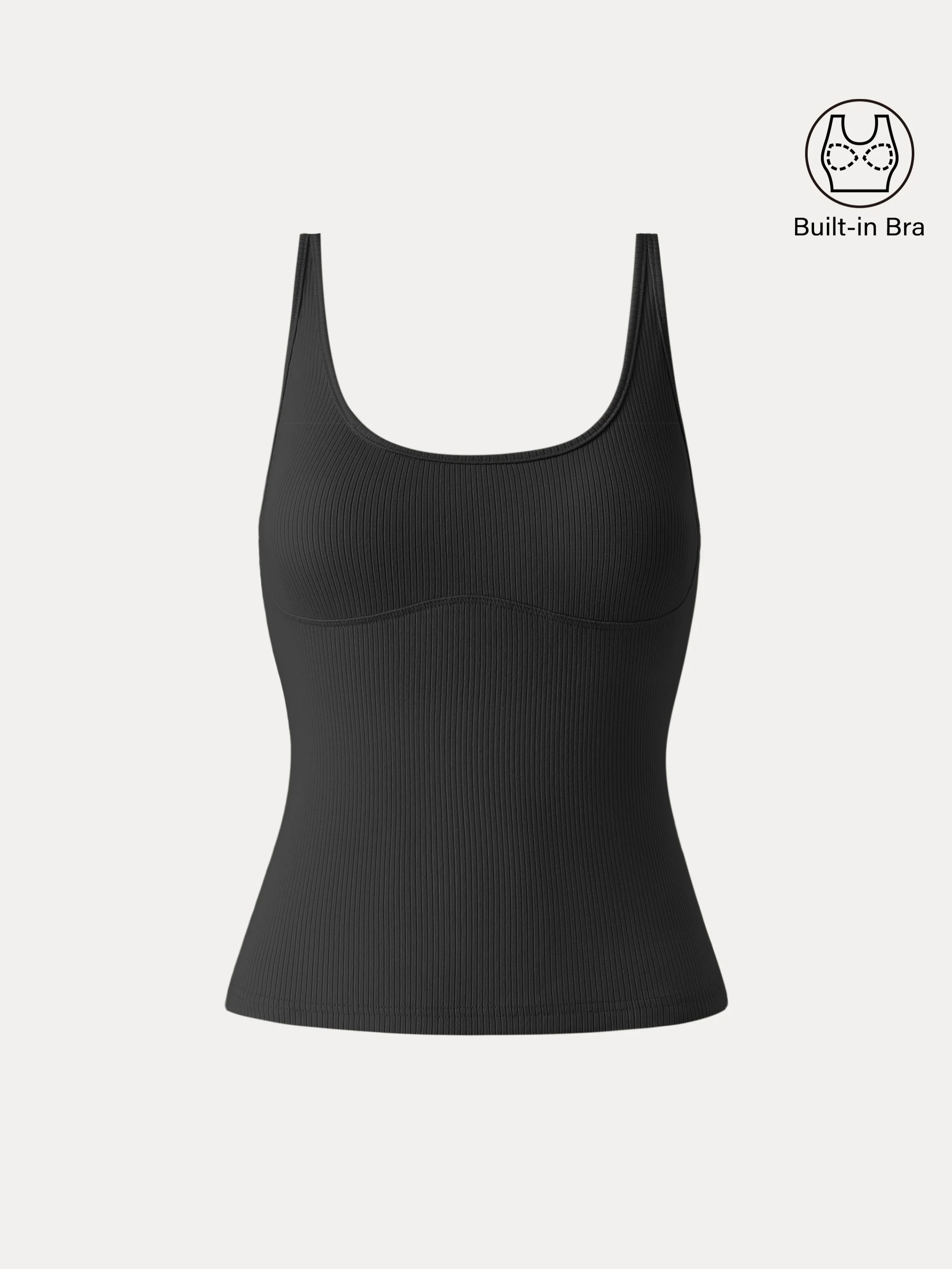 Sculpted Scoop Neck Ribbed Brami Tank Sculpted Scoop Neck Ribbed Brami Tank
