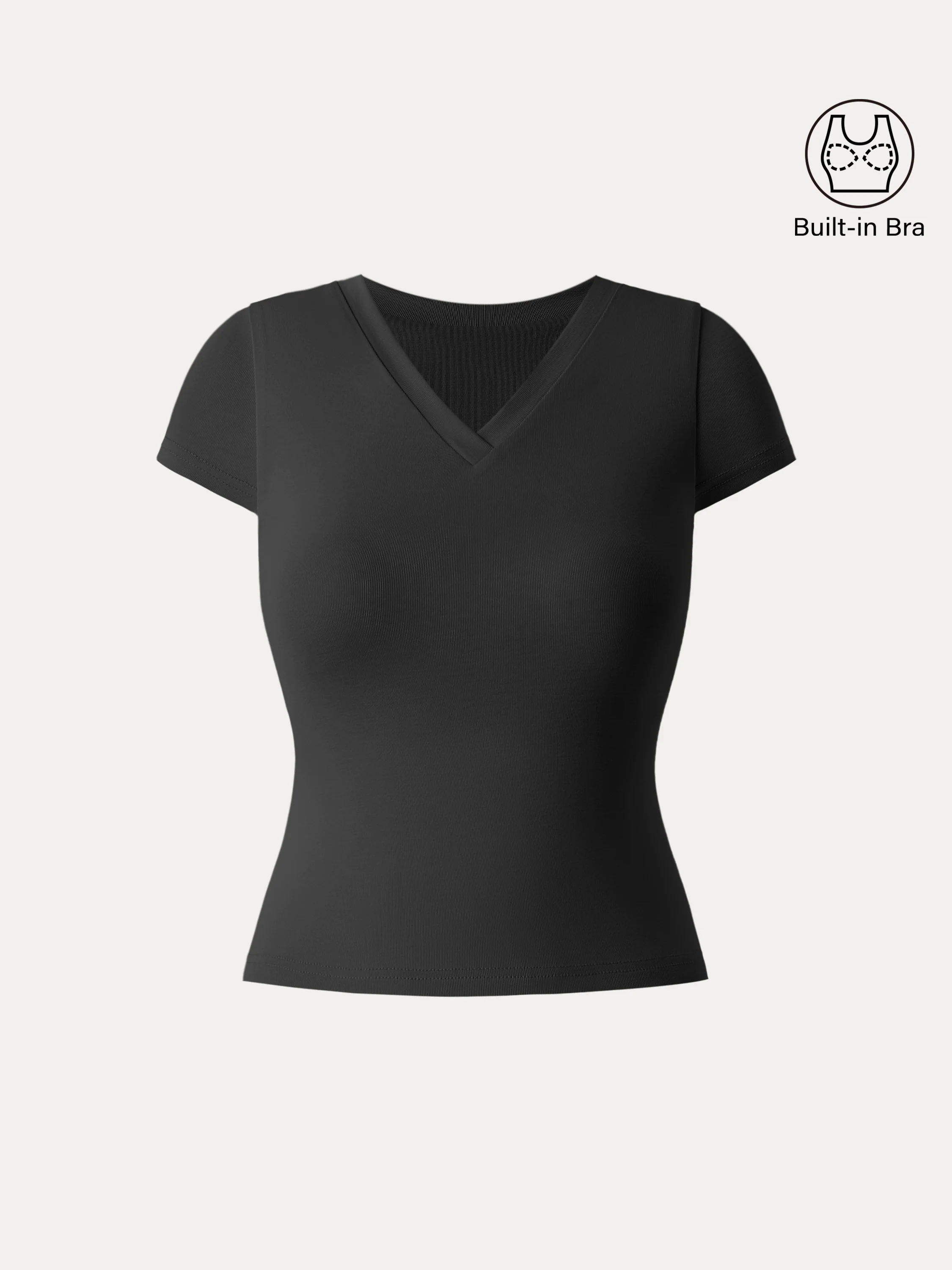Sandwashed V-neck Short Sleeve Brami Sandwashed V-neck Short Sleeve Brami
