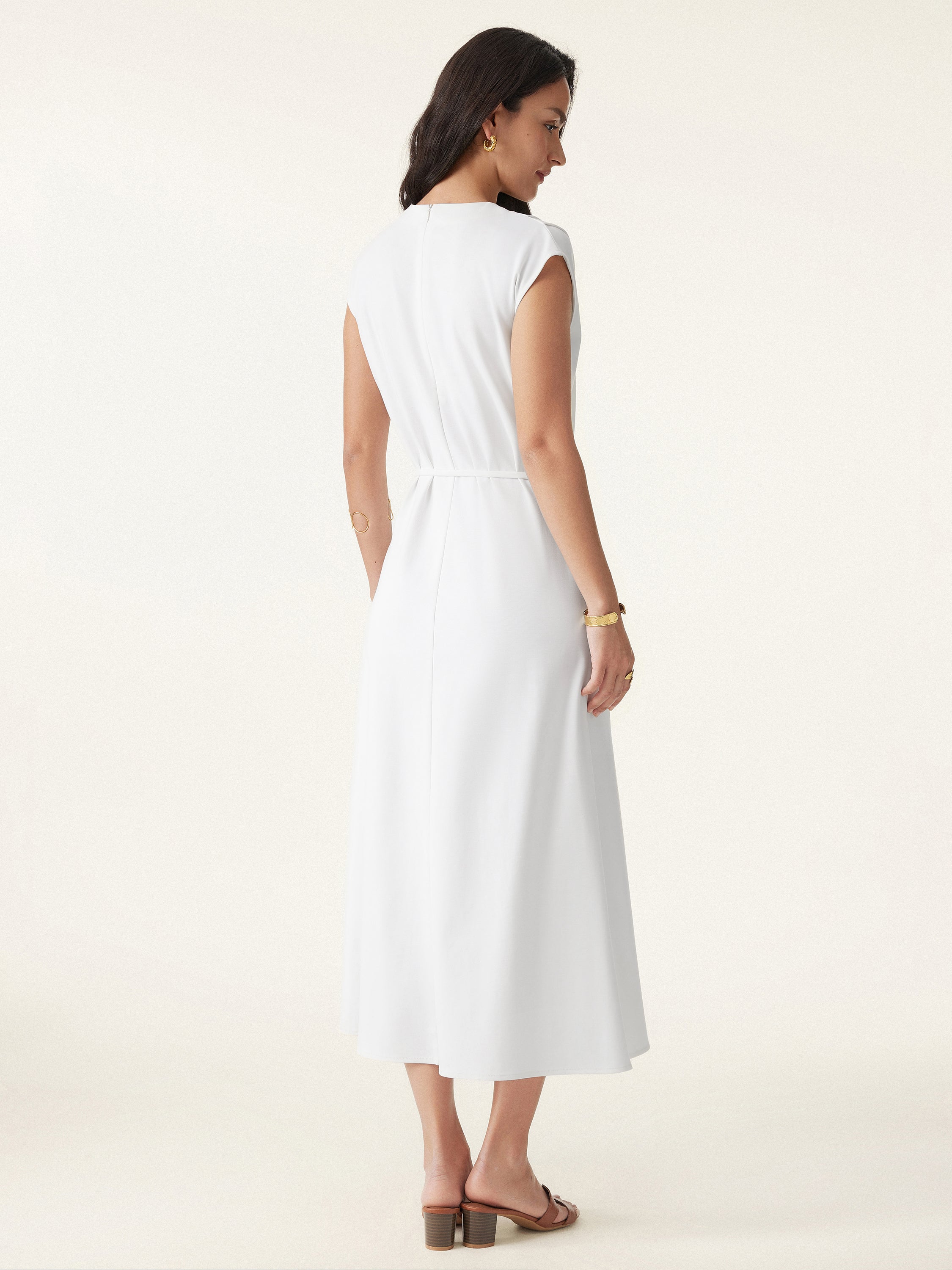 Breezy Easy Crewneck Zippered Midi Dress Breezy Easy Crewneck Zippered Midi Dress