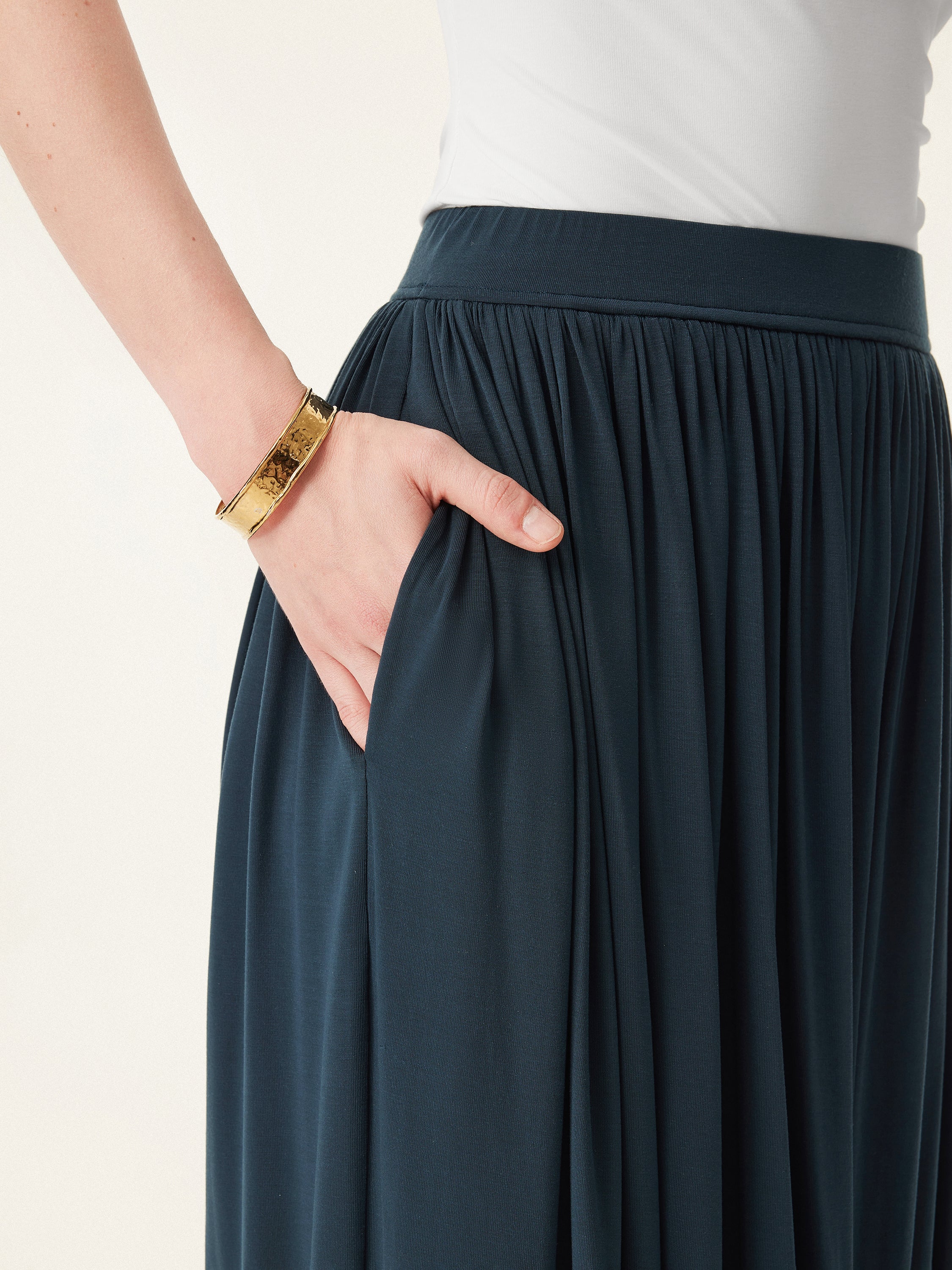 Artsy Twisted Hem Maxi Pull-on Skirt Artsy Twisted Hem Maxi Pull-on Skirt