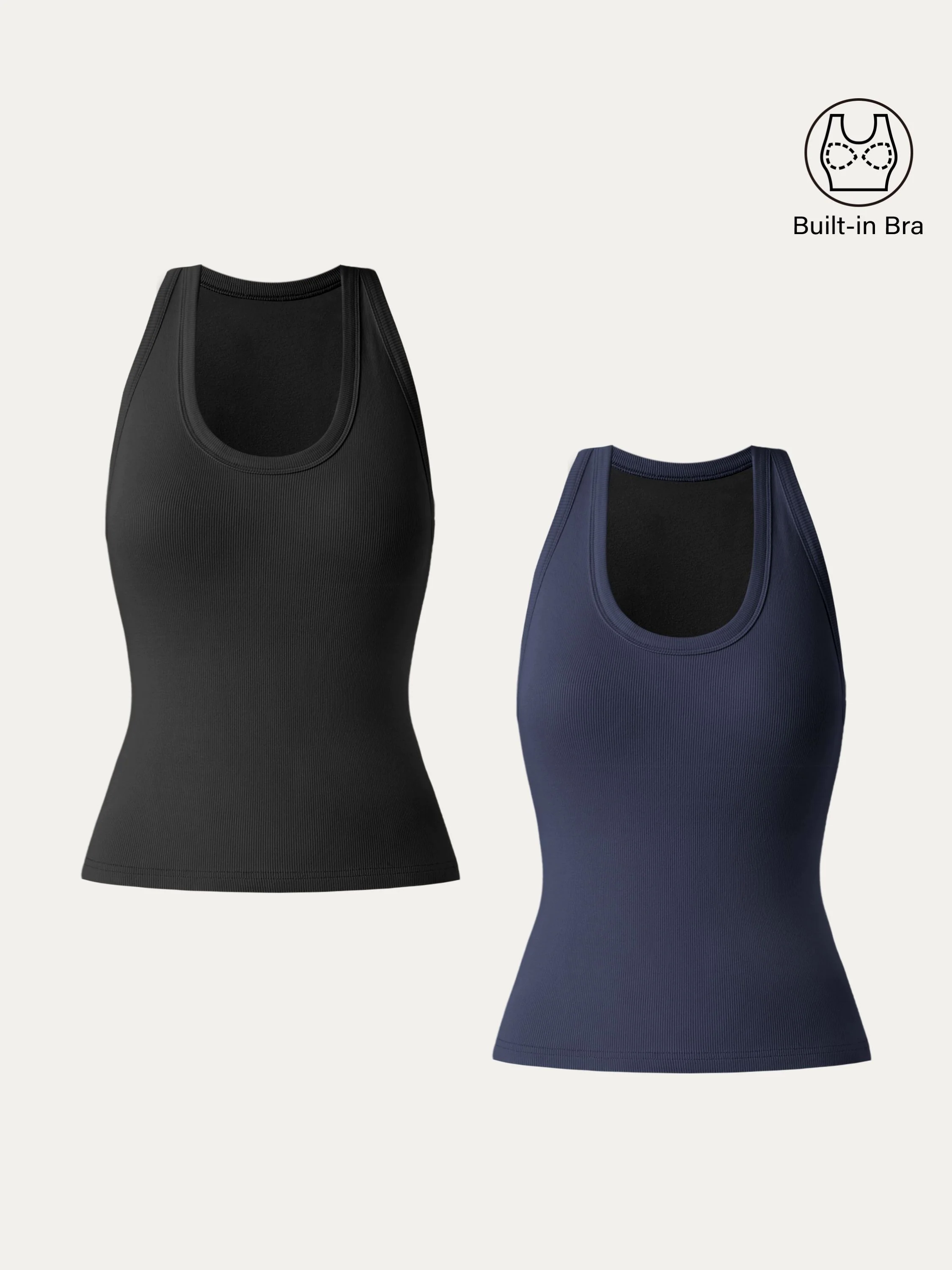 Stretch Cotton U-neck Racer Back Brami Tank Stretch Cotton U-neck Racer Back Brami Tank