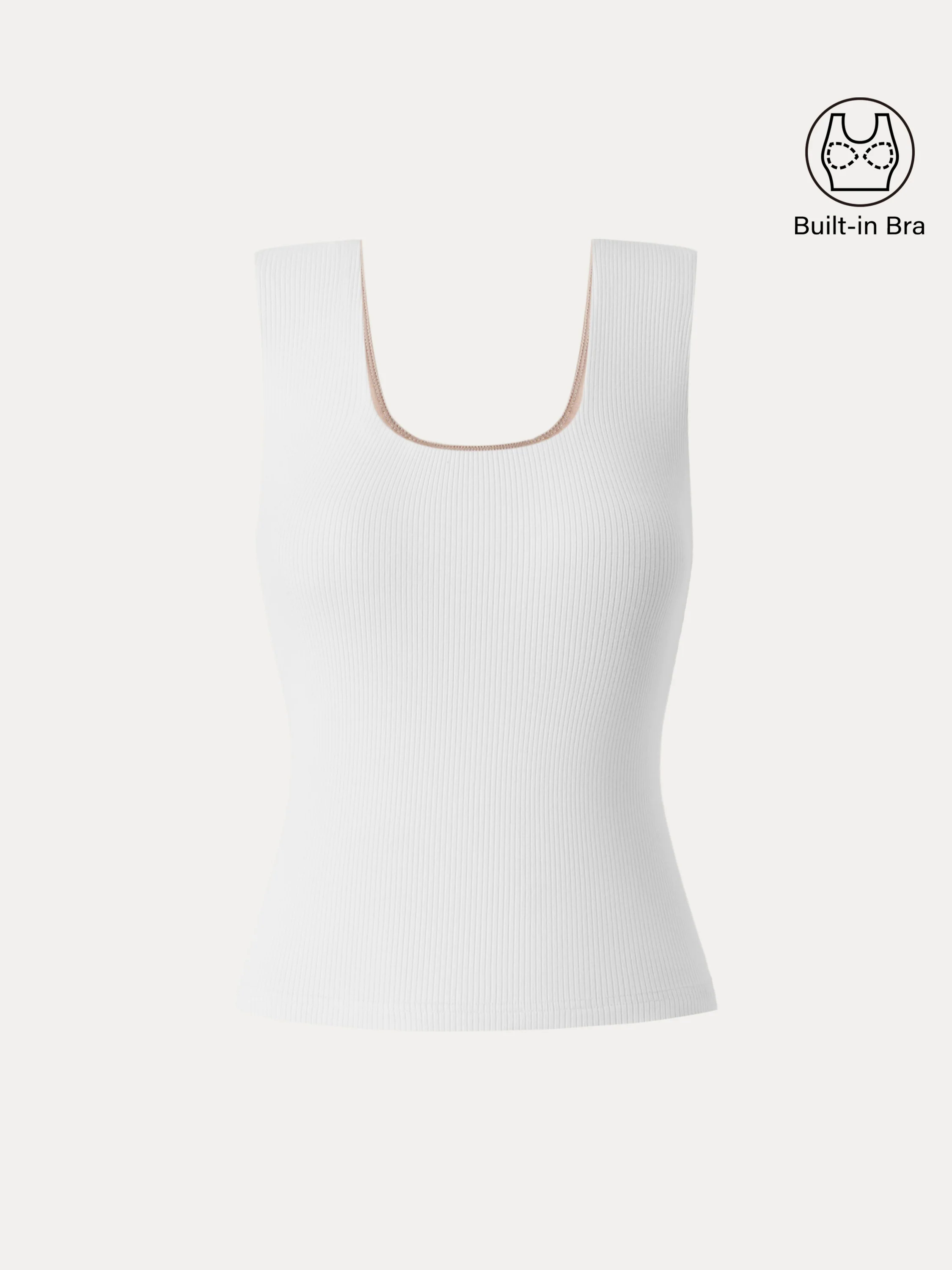 Stretch Cotton Wide Strap Ribbed Brami Tank Stretch Cotton Wide Strap Ribbed Brami Tank