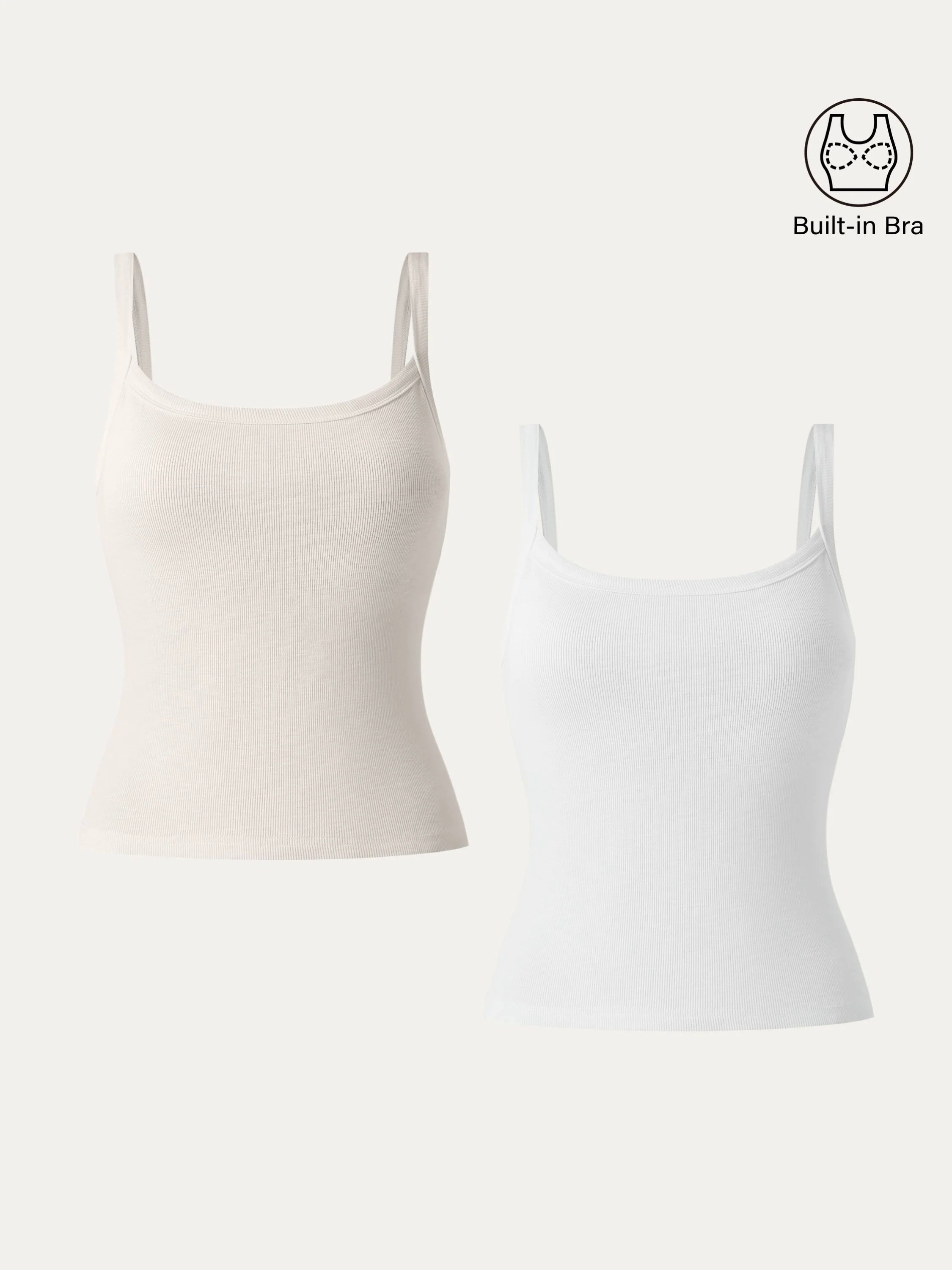 2Pcs Set Everyday Cotton Low Back New Airy Brami Tank 2Pcs Set Everyday Cotton Low Back New Airy Brami Tank