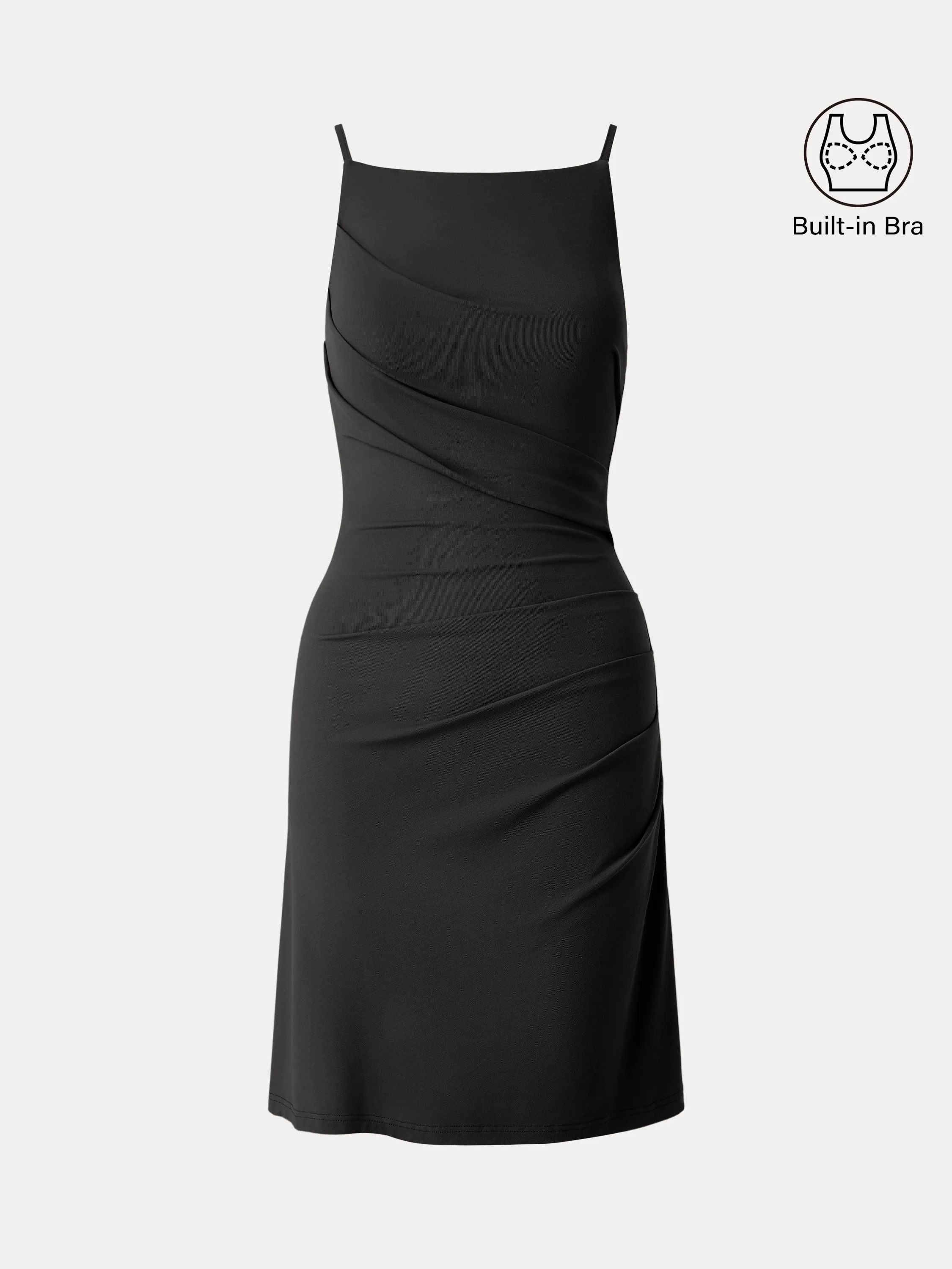 Tucked Mini Brami Dress with Adjustable Straps Tucked Mini Brami Dress with Adjustable Straps