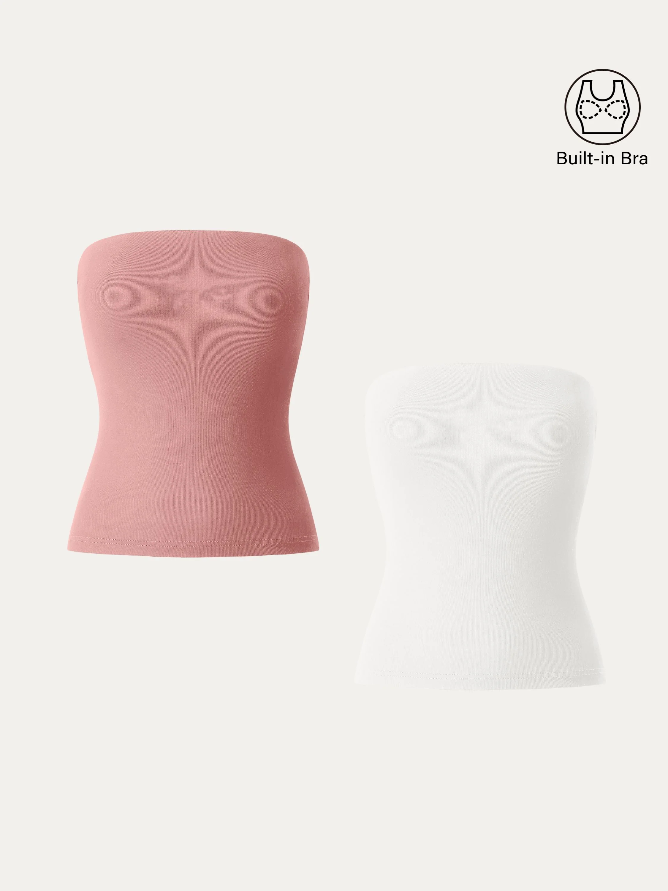 2Pcs Set Non-slip Essential Tube Brami Top 2Pcs Set Non-slip Essential Tube Brami Top