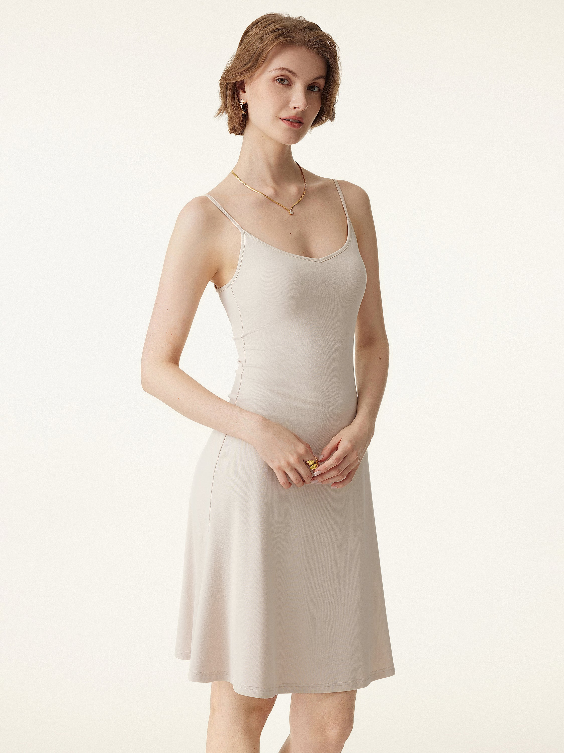 Easy V-neck Spaghetti Mini Brami Sundress Easy V-neck Spaghetti Mini Brami Sundress