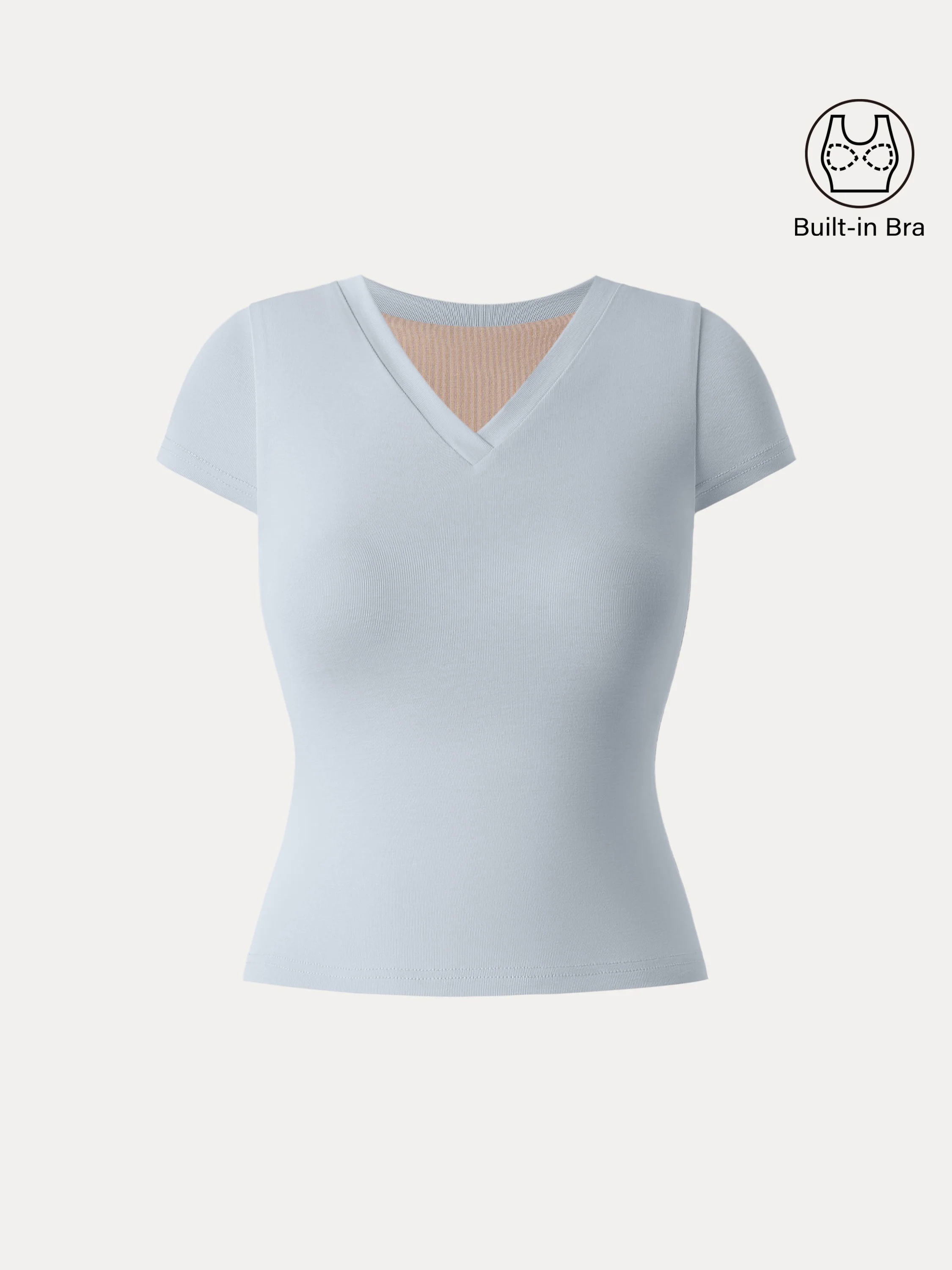 Sandwashed V-neck Short Sleeve Brami Sandwashed V-neck Short Sleeve Brami