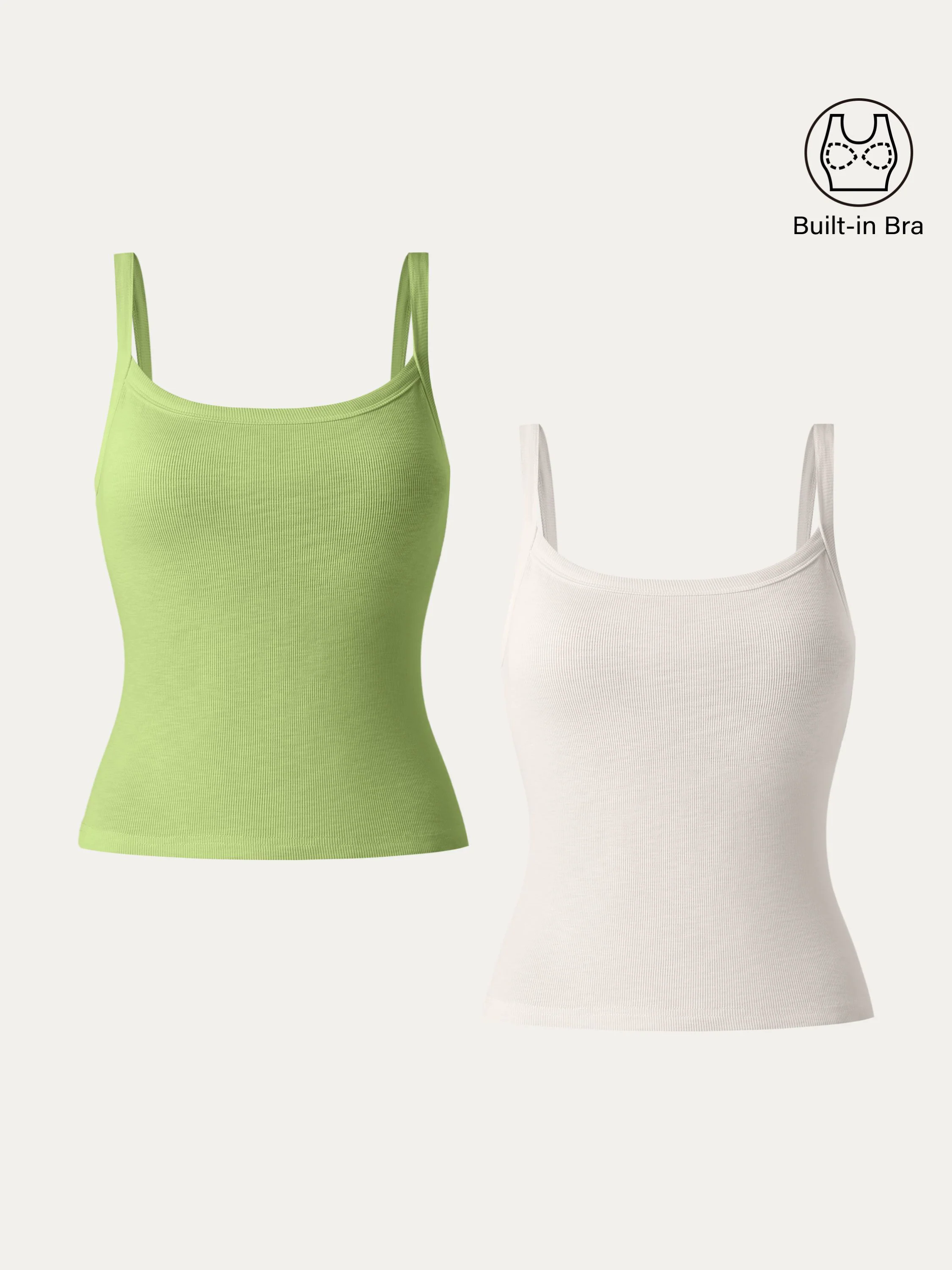 2Pcs Set Everyday Cotton Low Back New Airy Brami Tank 2Pcs Set Everyday Cotton Low Back New Airy Brami Tank