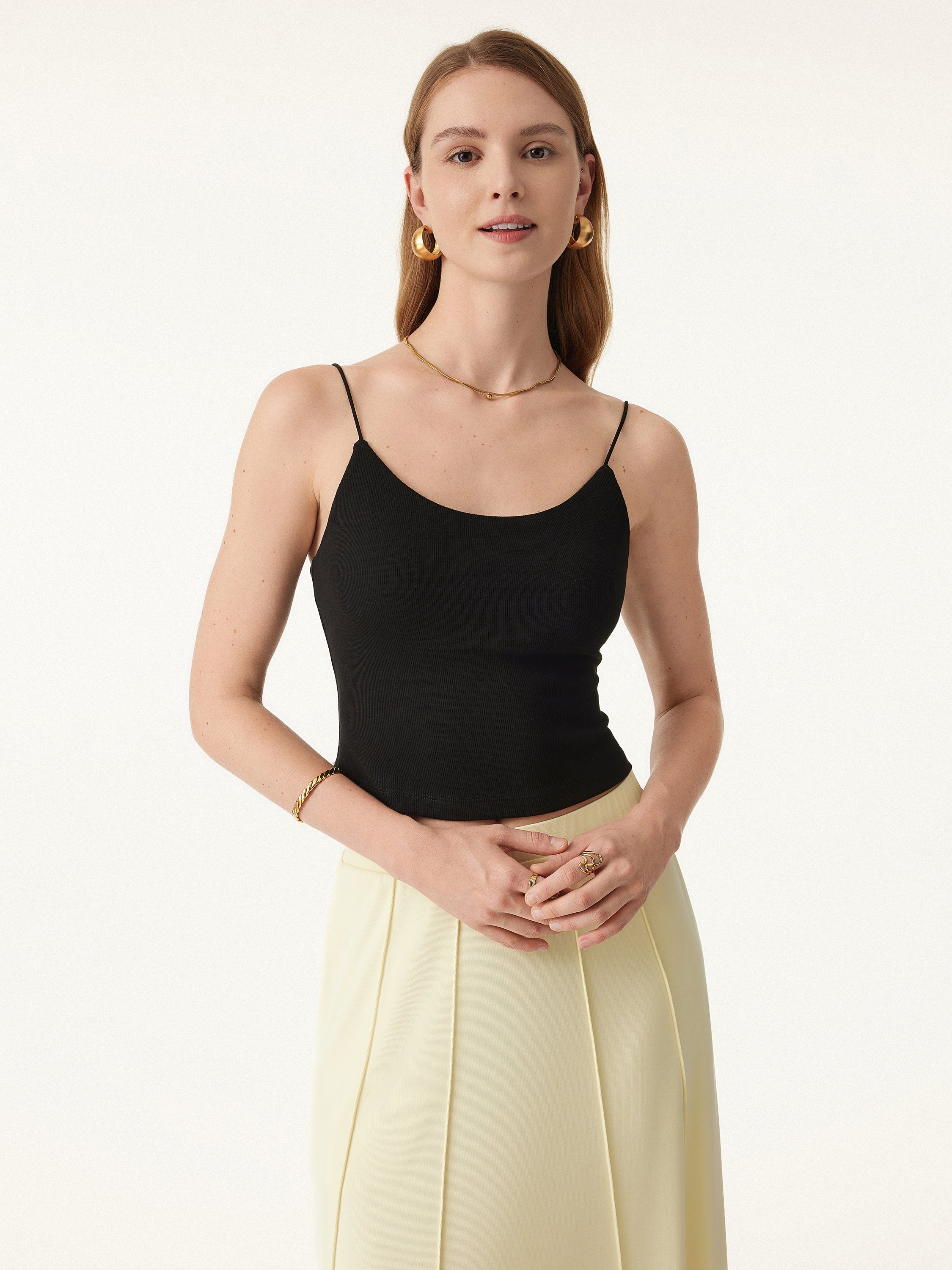 Stretch Cotton U-neck Spaghetti Slim Strap Brami Stretch Cotton U-neck Spaghetti Slim Strap Brami
