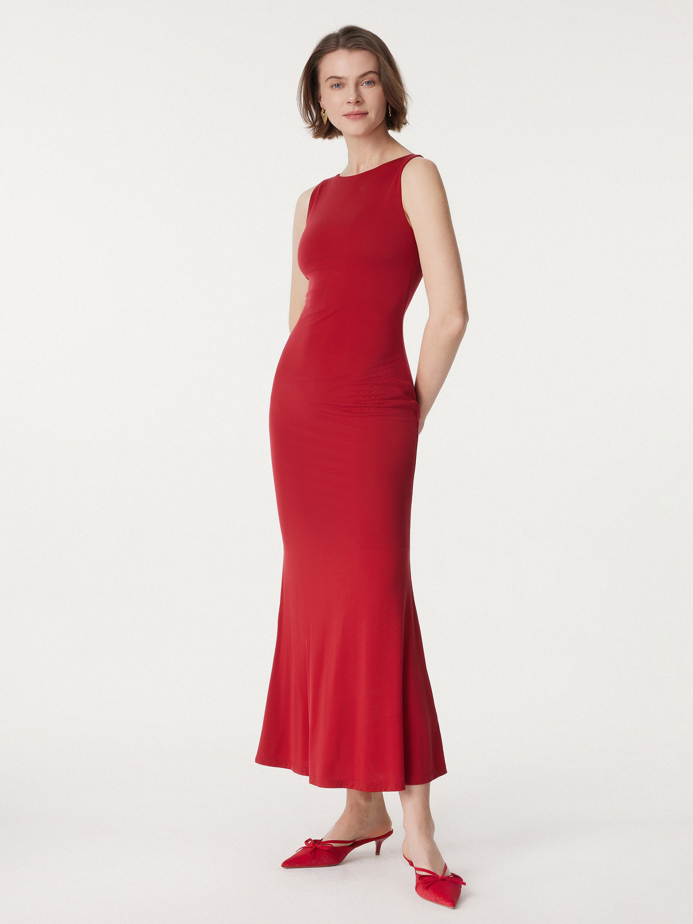 Effortless Boatneck Mermaid Maxi Dress Effortless Boatneck Mermaid Maxi Dress