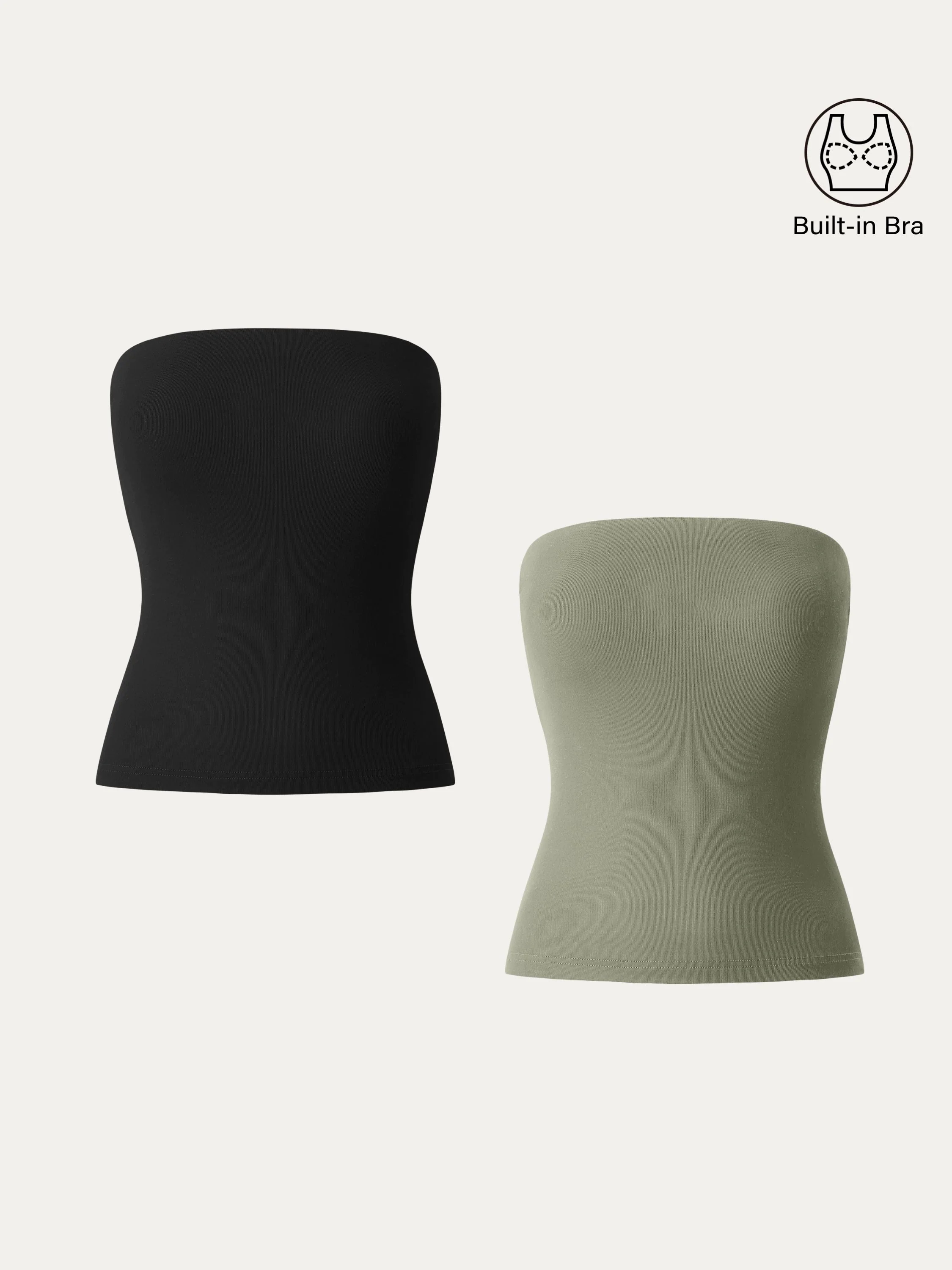 2Pcs Set Non-slip Essential Tube Brami Top 2Pcs Set Non-slip Essential Tube Brami Top