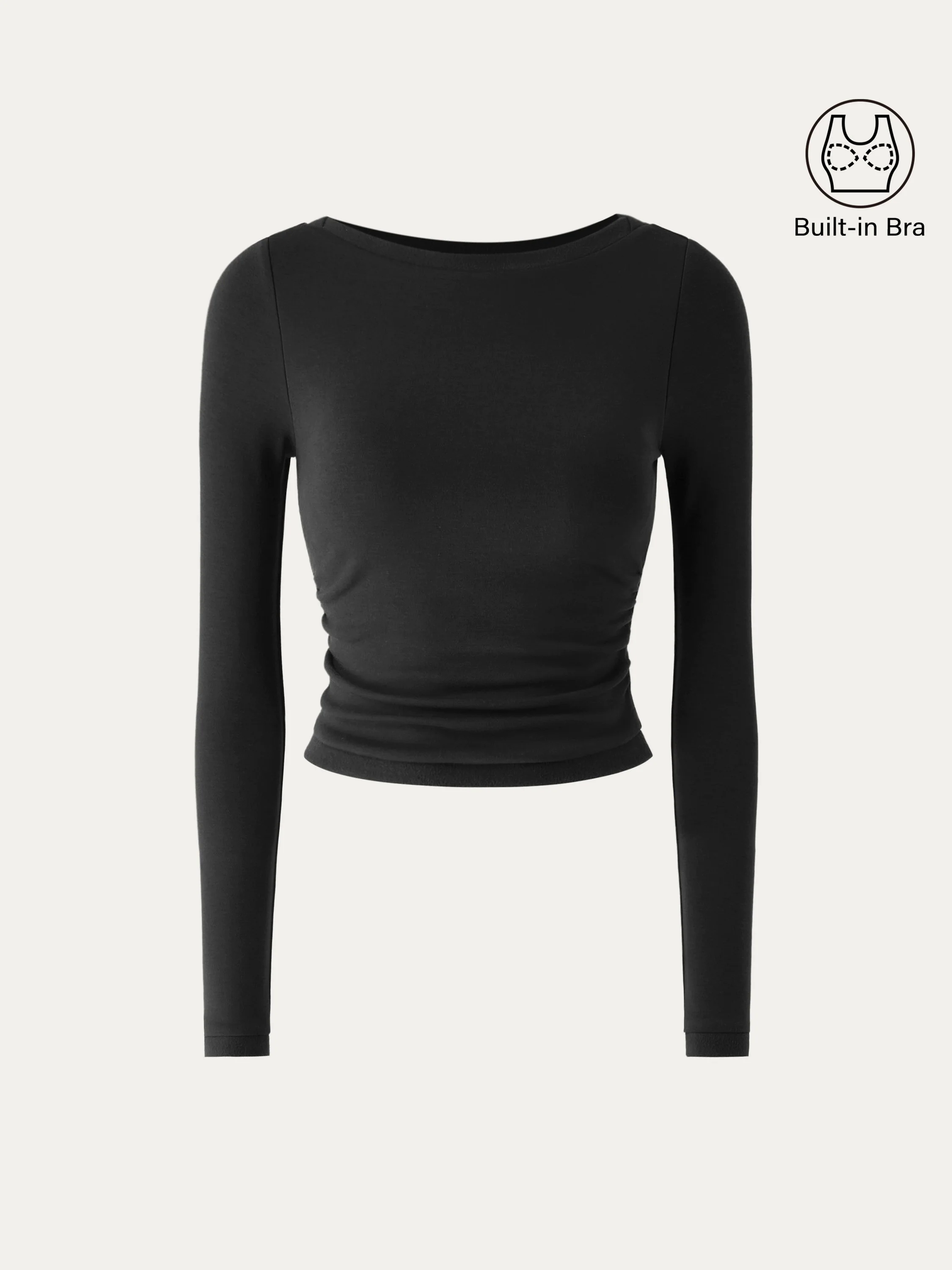 Boatneck Long Sleeve Brami Top Boatneck Long Sleeve Brami Top