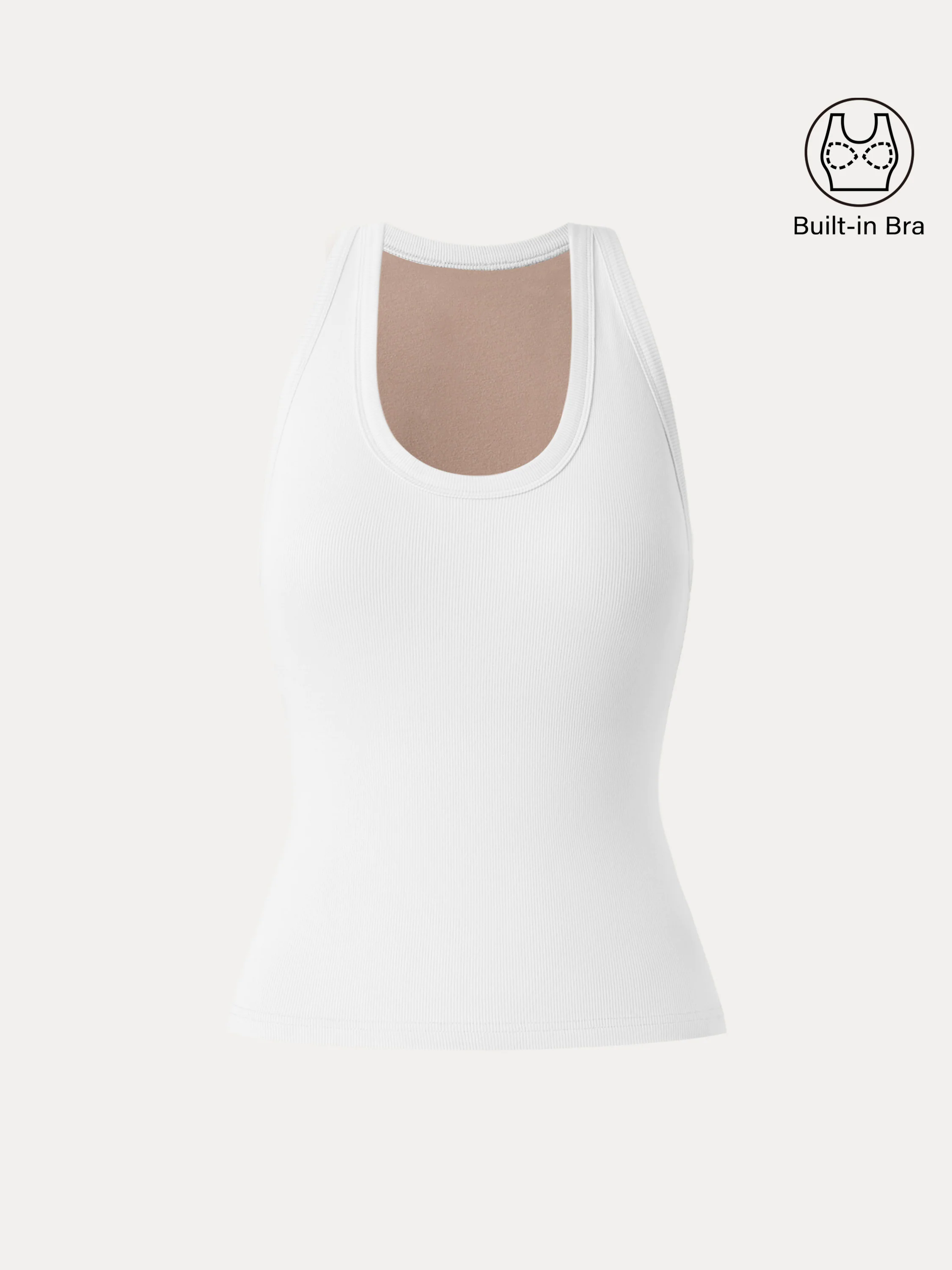 Stretch Cotton U-neck Racer Back Brami Tank Stretch Cotton U-neck Racer Back Brami Tank