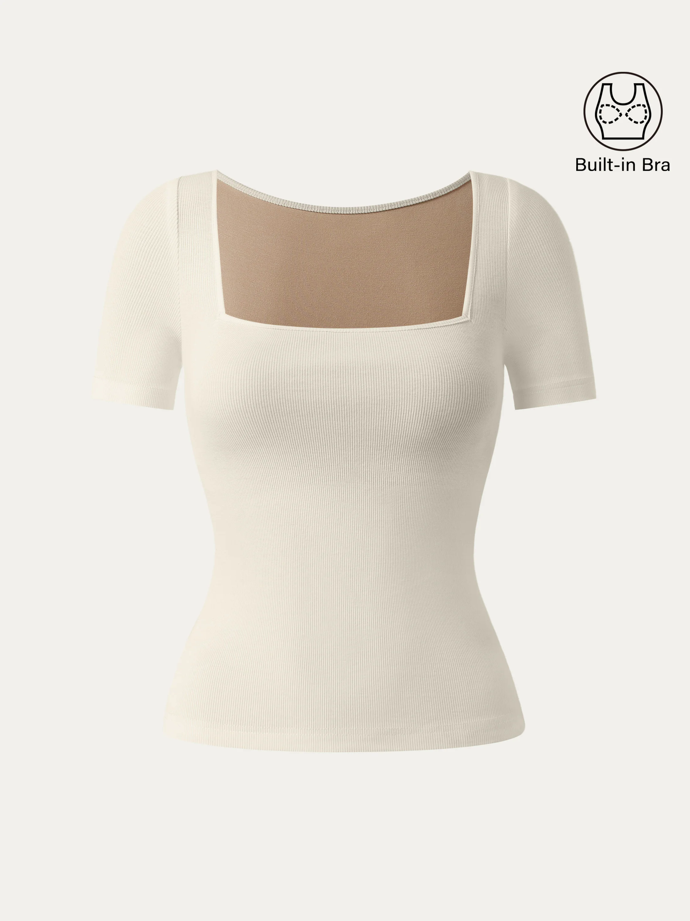 Square Neck Short Sleeve Cotton New Airy Brami Square Neck Short Sleeve Cotton New Airy Brami
