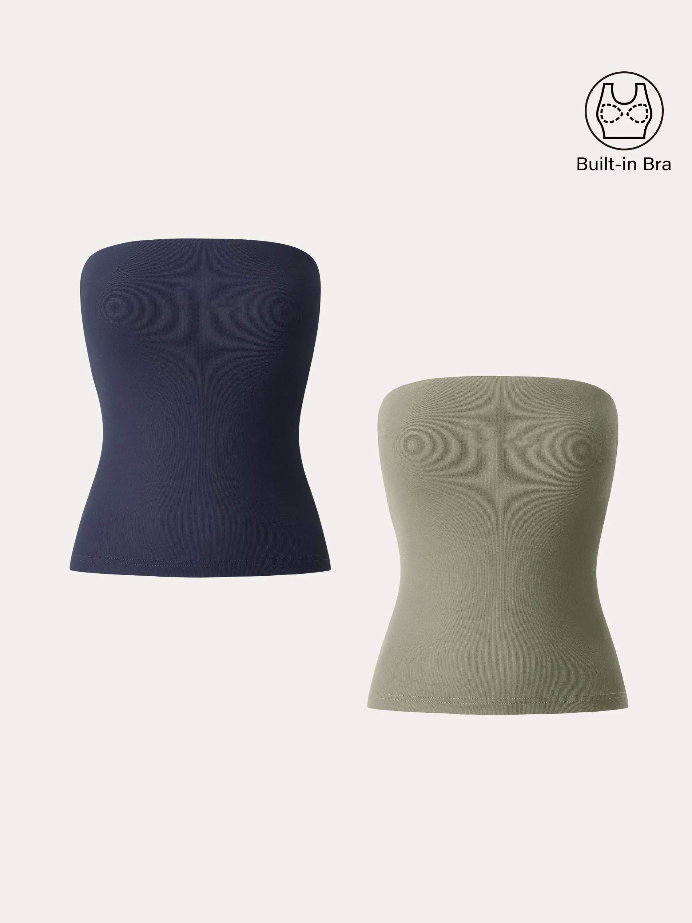 2Pcs Set Non-slip Essential Tube Brami Top 2Pcs Set Non-slip Essential Tube Brami Top