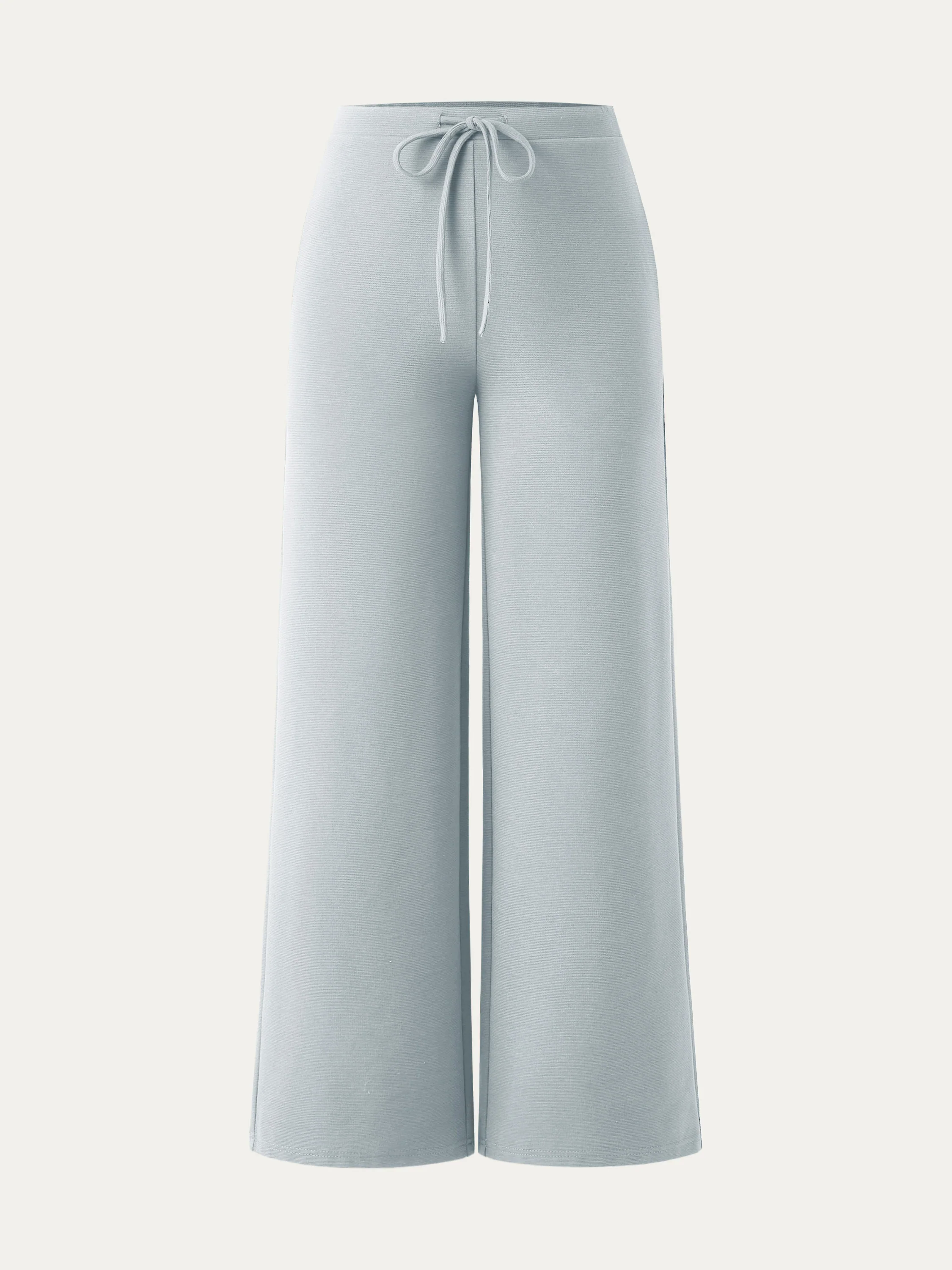 Mid Rise Drawstring Wide Leg Pant with Pockets