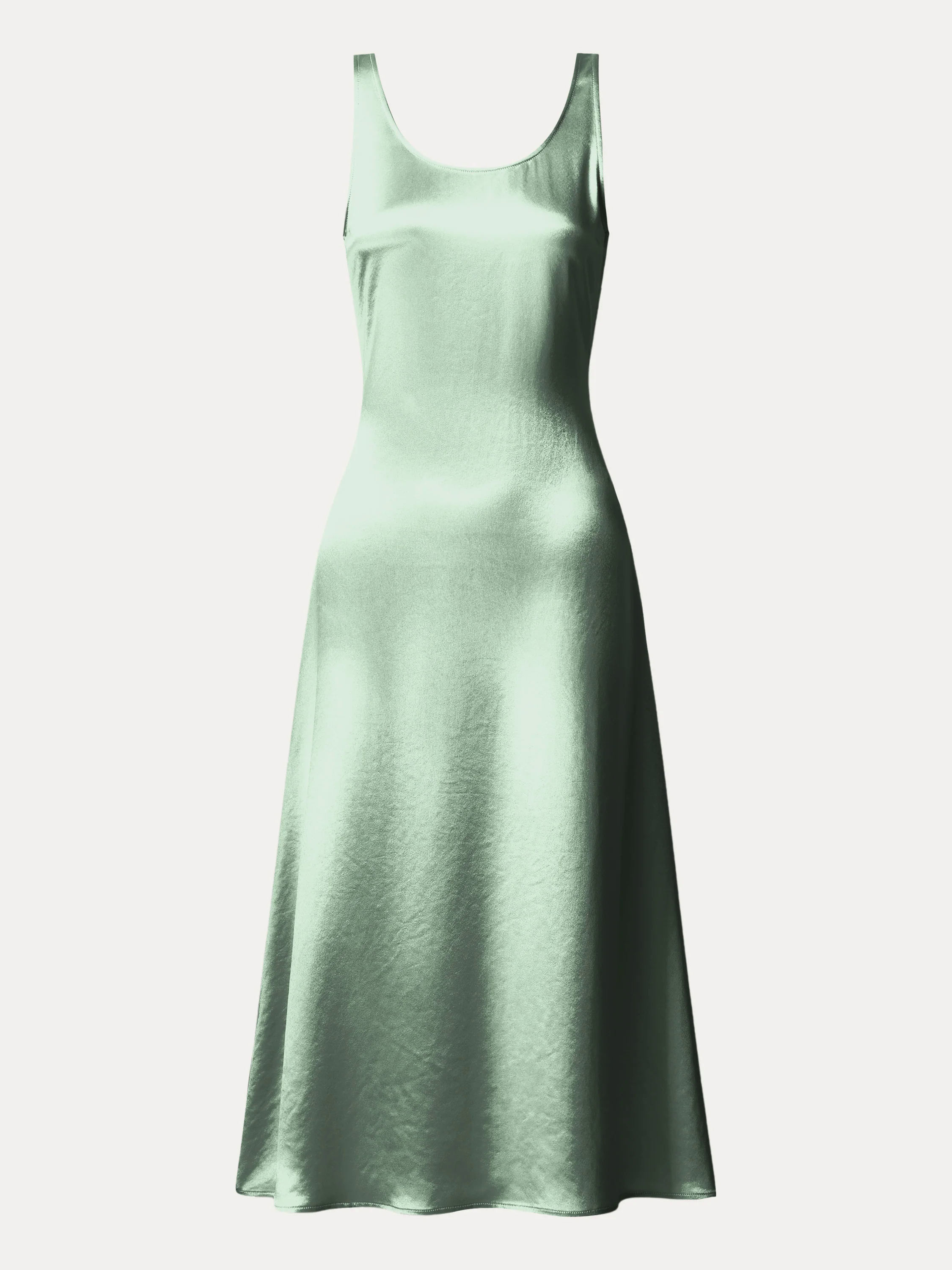 Acetate Scoop Neck Open Back Midi Dress Acetate Scoop Neck Open Back Midi Dress