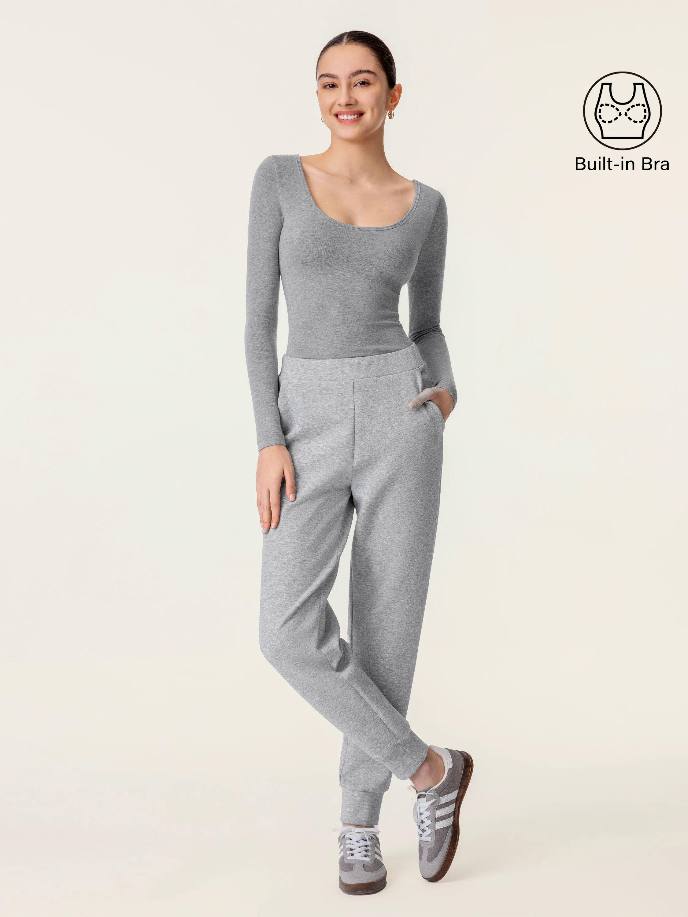 Scoop Neck Long Sleeve New Airy Brami Scoop Neck Long Sleeve New Airy Brami