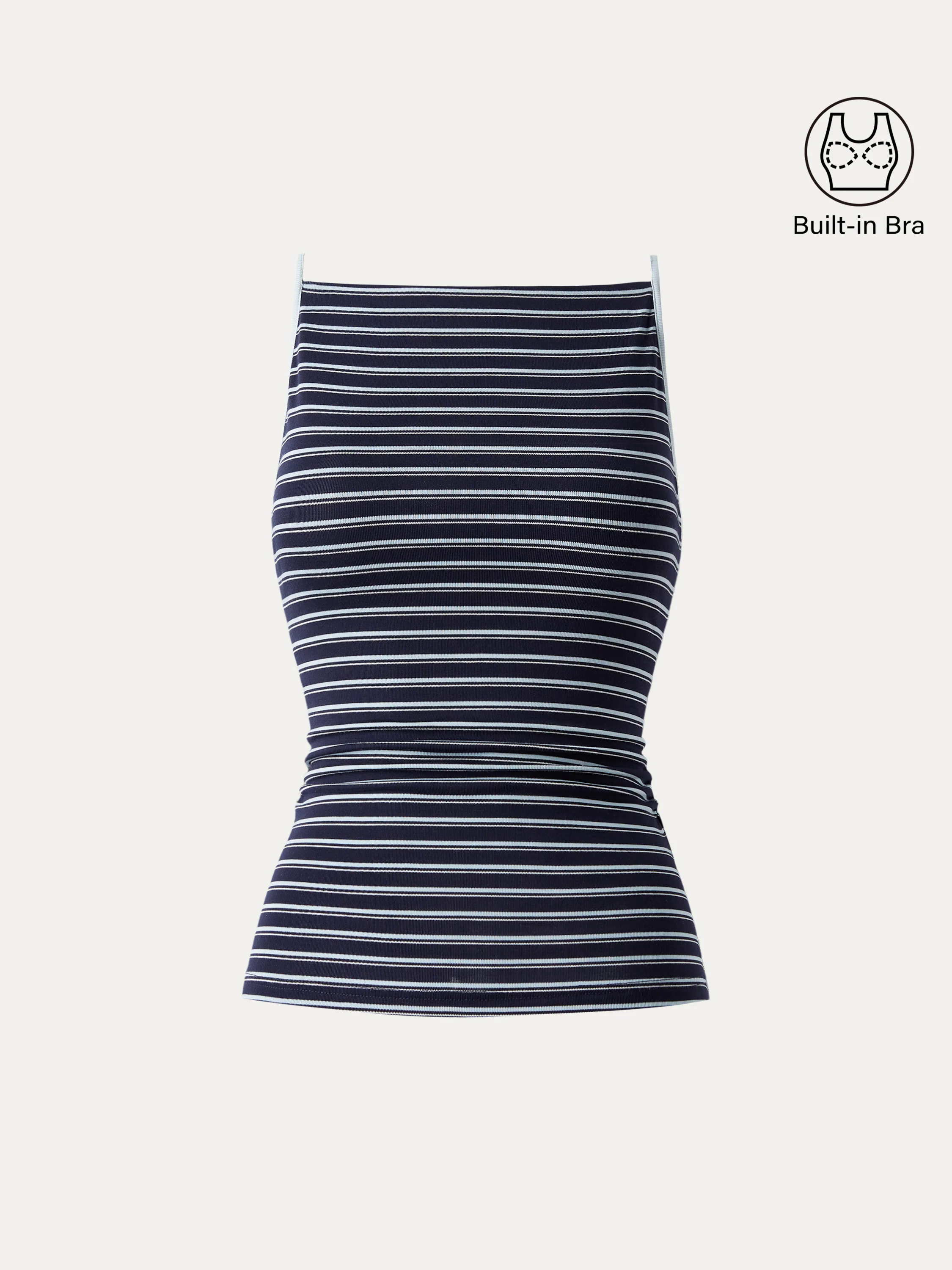 Striped Side Ruched Spaghetti New Airy Brami Striped Side Ruched Spaghetti New Airy Brami