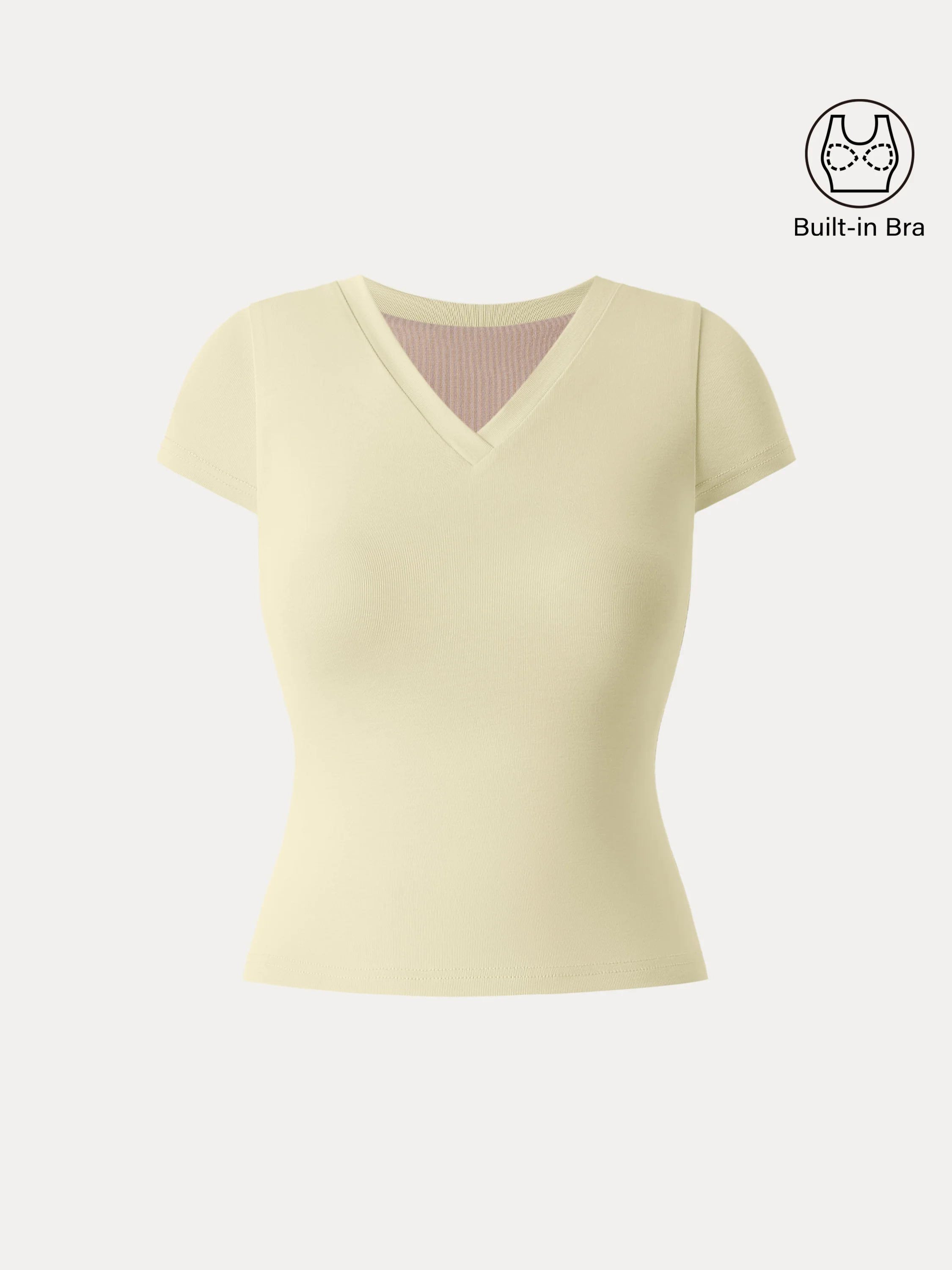 Sandwashed V-neck Short Sleeve Brami Sandwashed V-neck Short Sleeve Brami