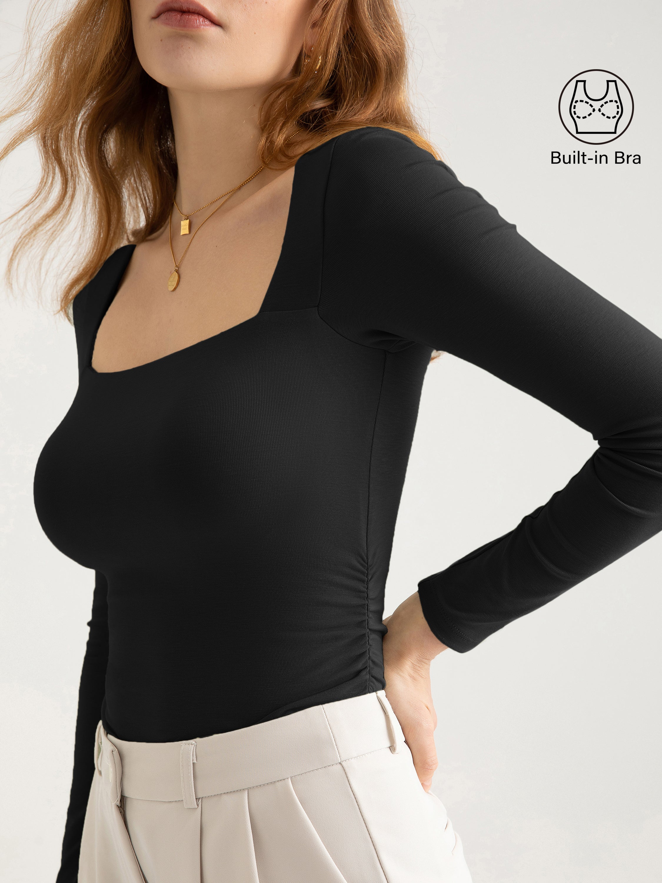 Square Neck Ruched Brami Top Square Neck Ruched Brami Top