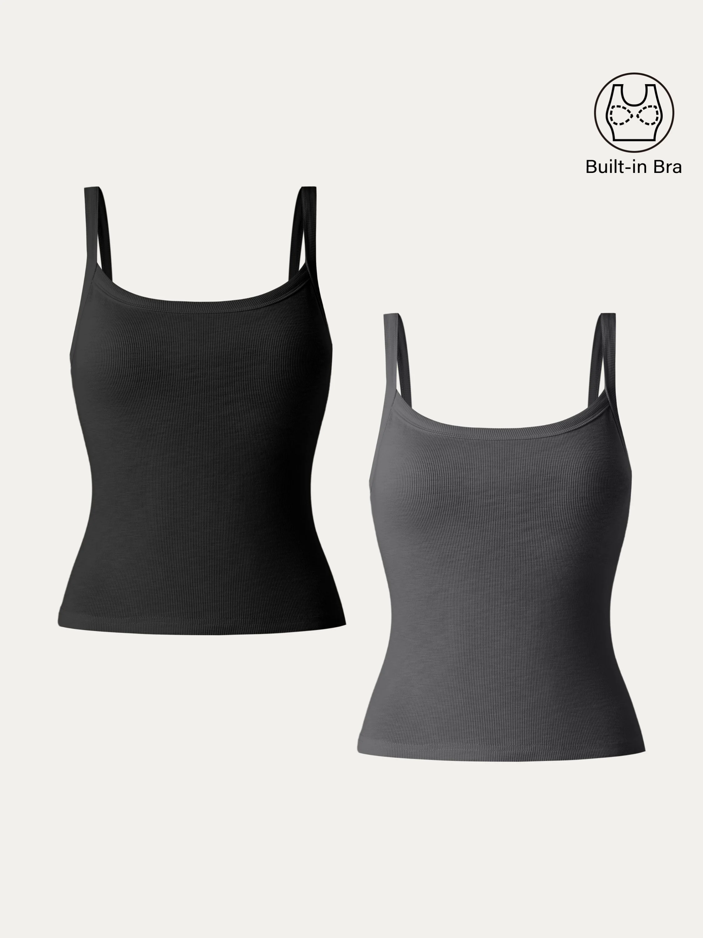 2Pcs Set Everyday Cotton Low Back New Airy Brami Tank 2Pcs Set Everyday Cotton Low Back New Airy Brami Tank