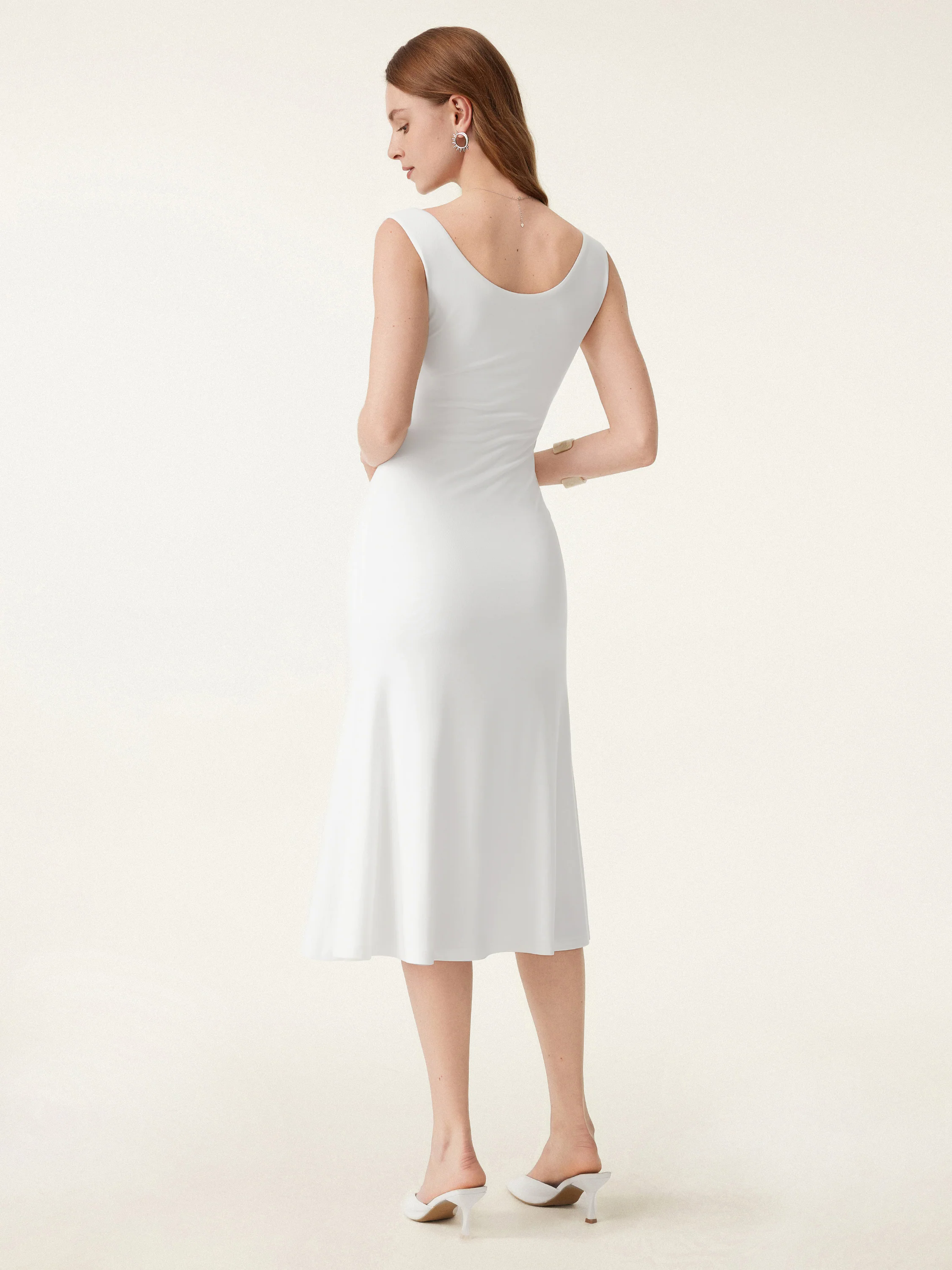 Scoop Neck Midi Low Back Brami Dress Scoop Neck Midi Low Back Brami Dress