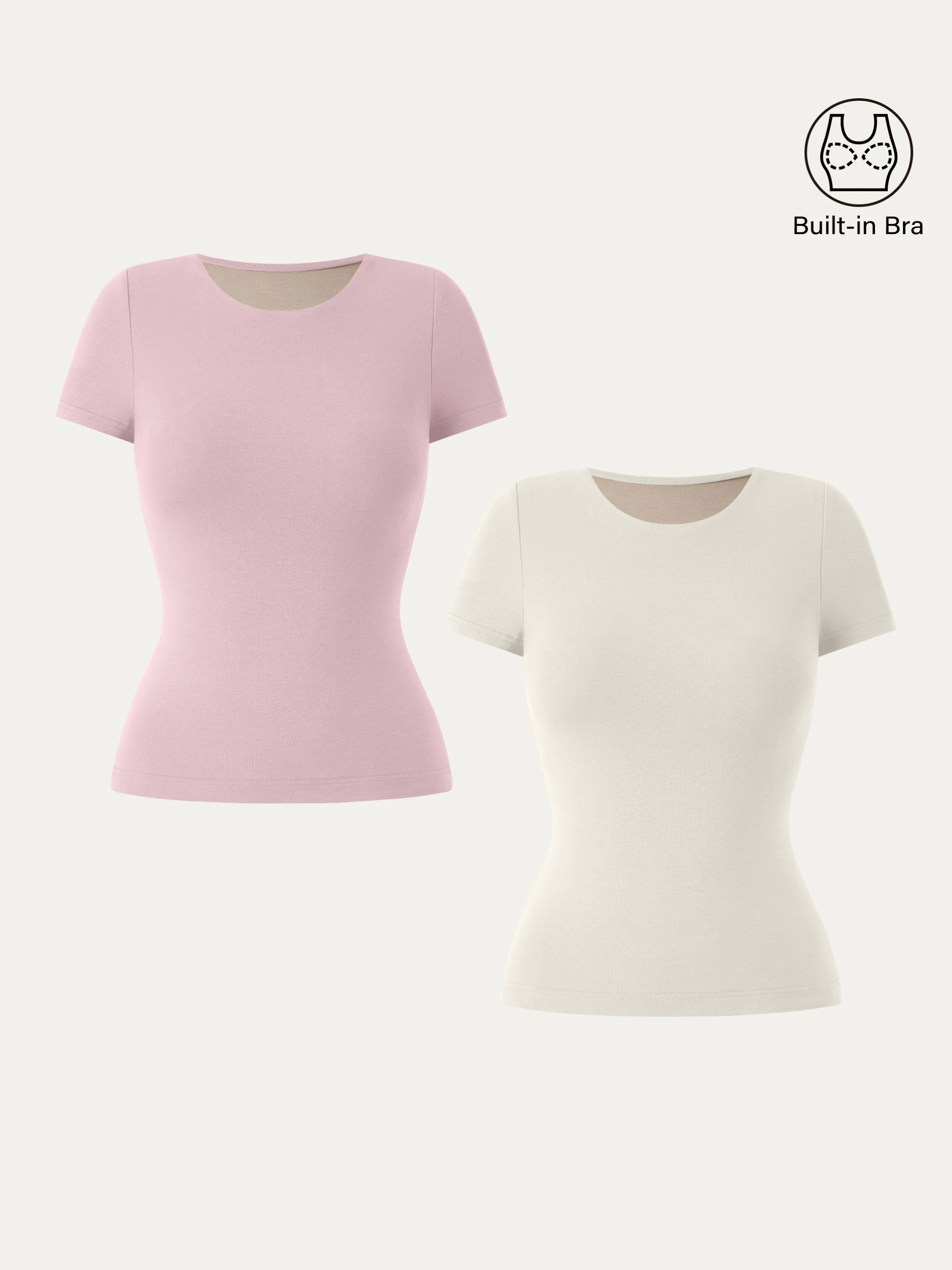 Crewneck Slimming Short Sleeve New Airy Brami Crewneck Slimming Short Sleeve New Airy Brami