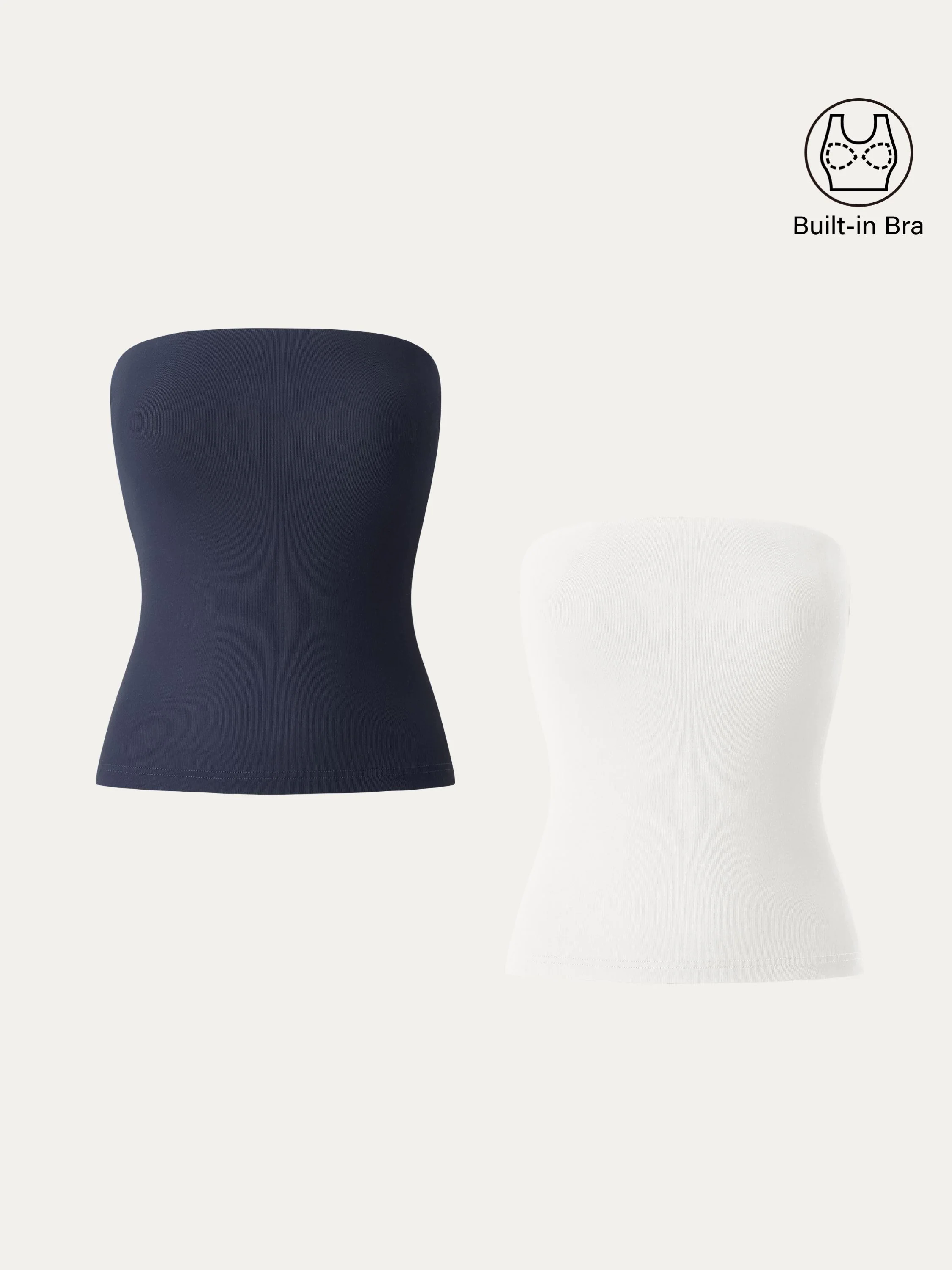2Pcs Set Non-slip Essential Tube Brami Top 2Pcs Set Non-slip Essential Tube Brami Top