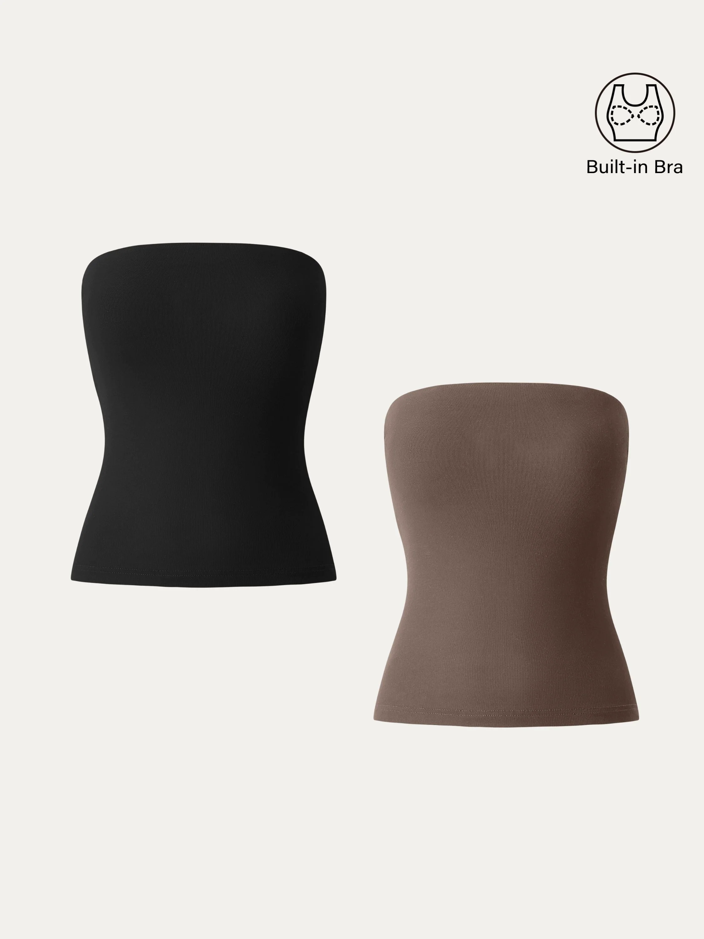 2Pcs Set Non-slip Essential Tube Brami Top 2Pcs Set Non-slip Essential Tube Brami Top