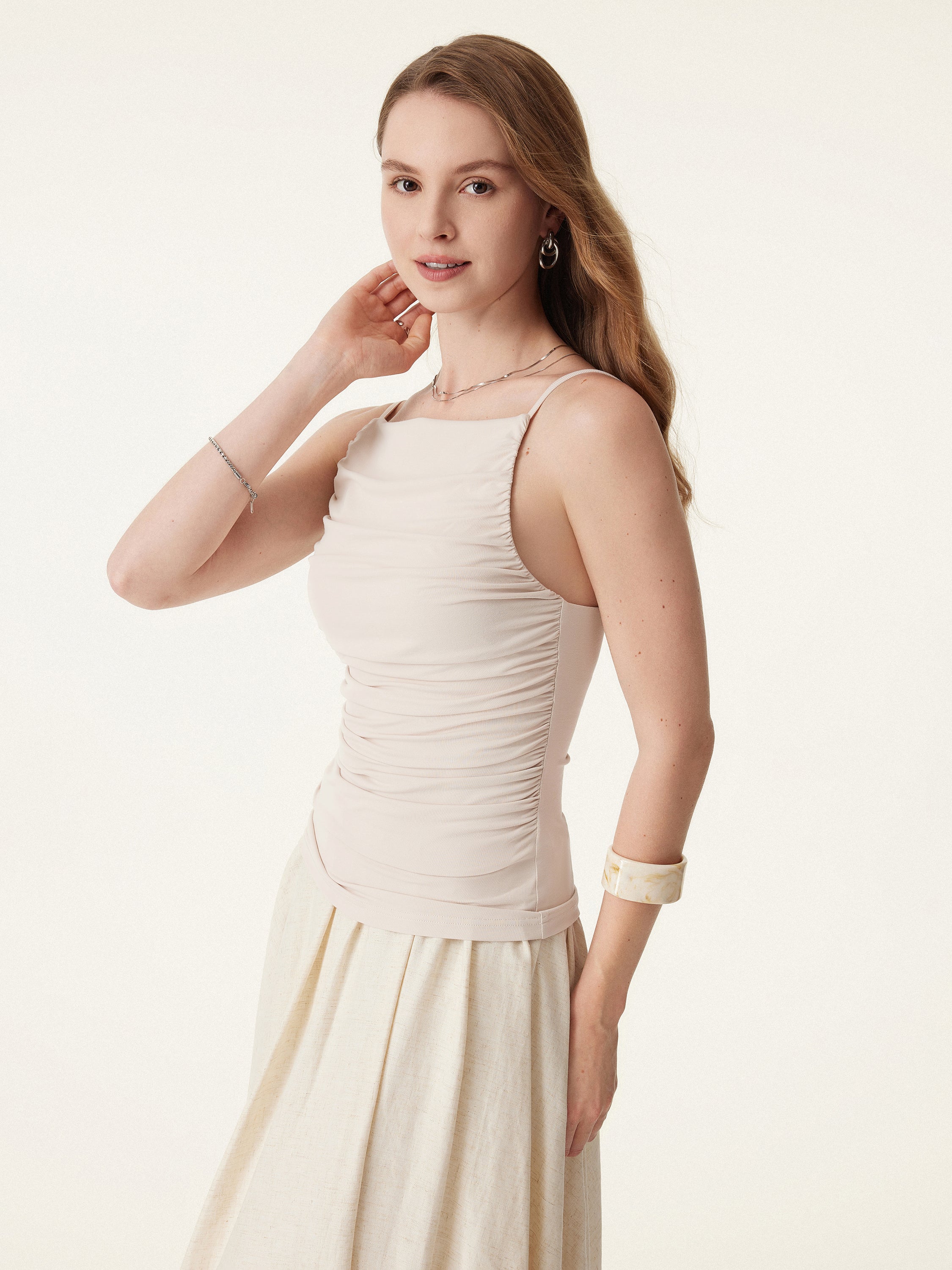 Boatneck Ruched New Airy Brami Tank