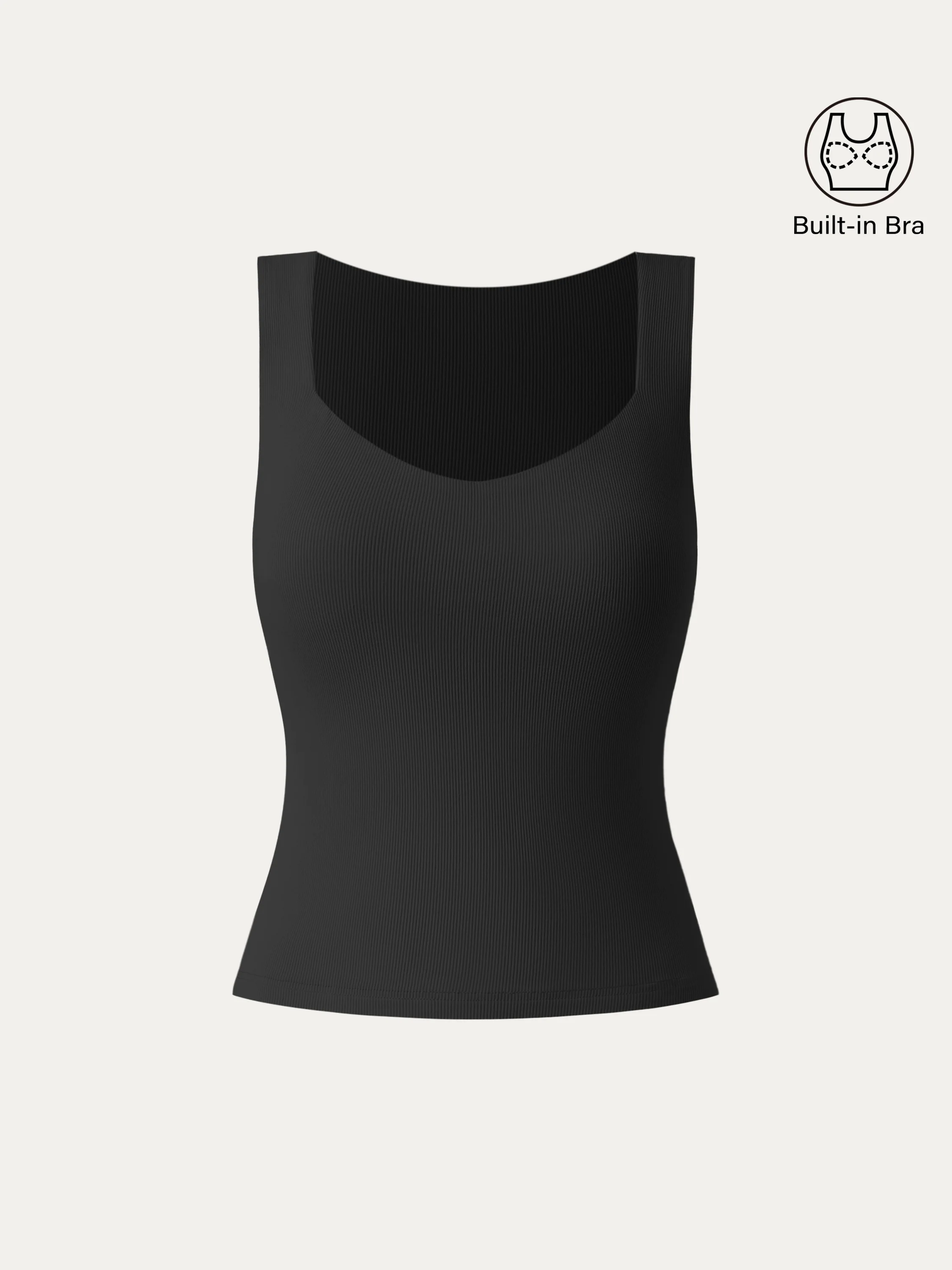Diamond Neck Ribbed New Airy Brami Tank Diamond Neck Ribbed New Airy Brami Tank