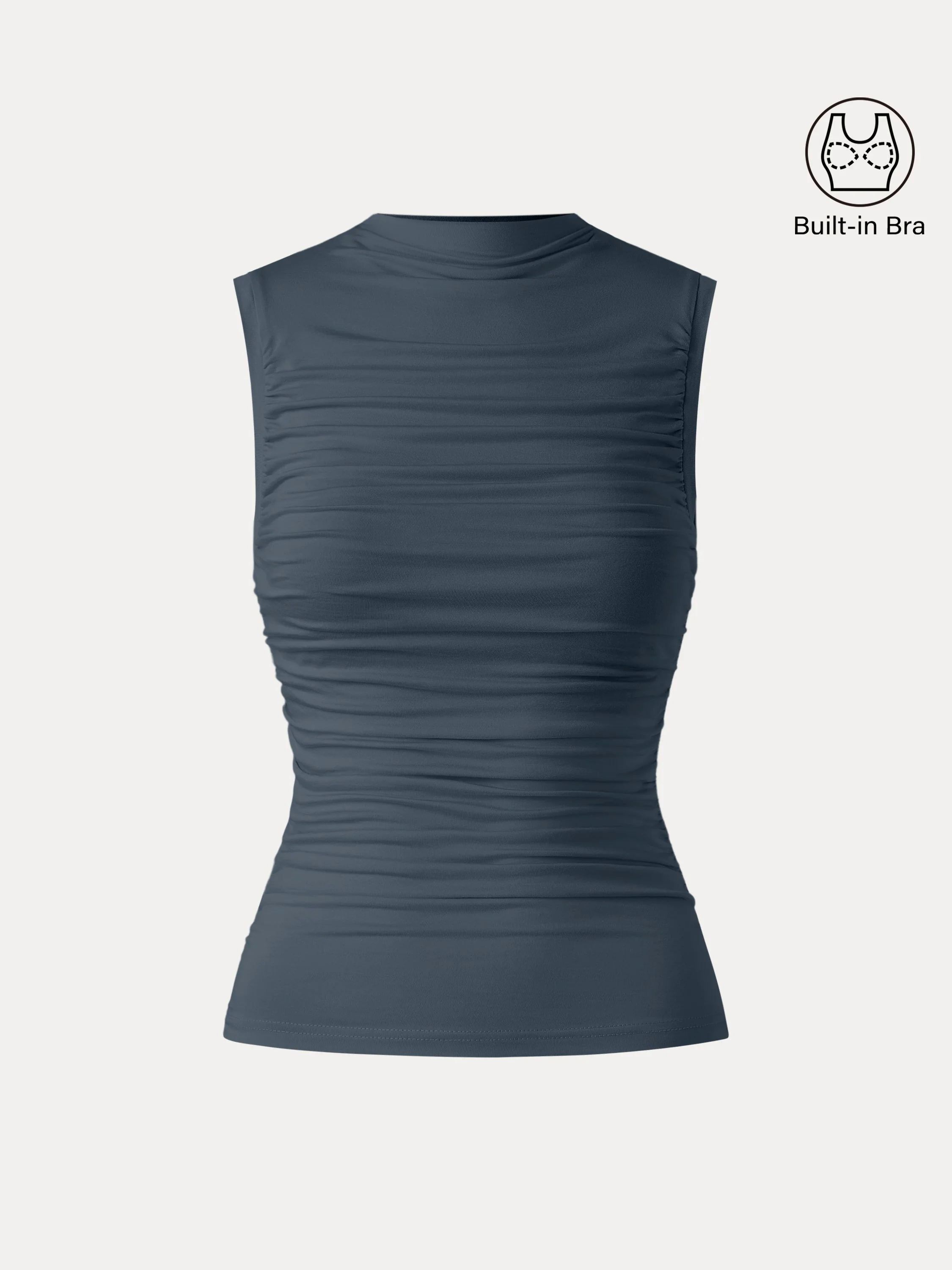 Mockneck Side Gathered Cut-out Brami Tank Mockneck Side Gathered Cut-out Brami Tank