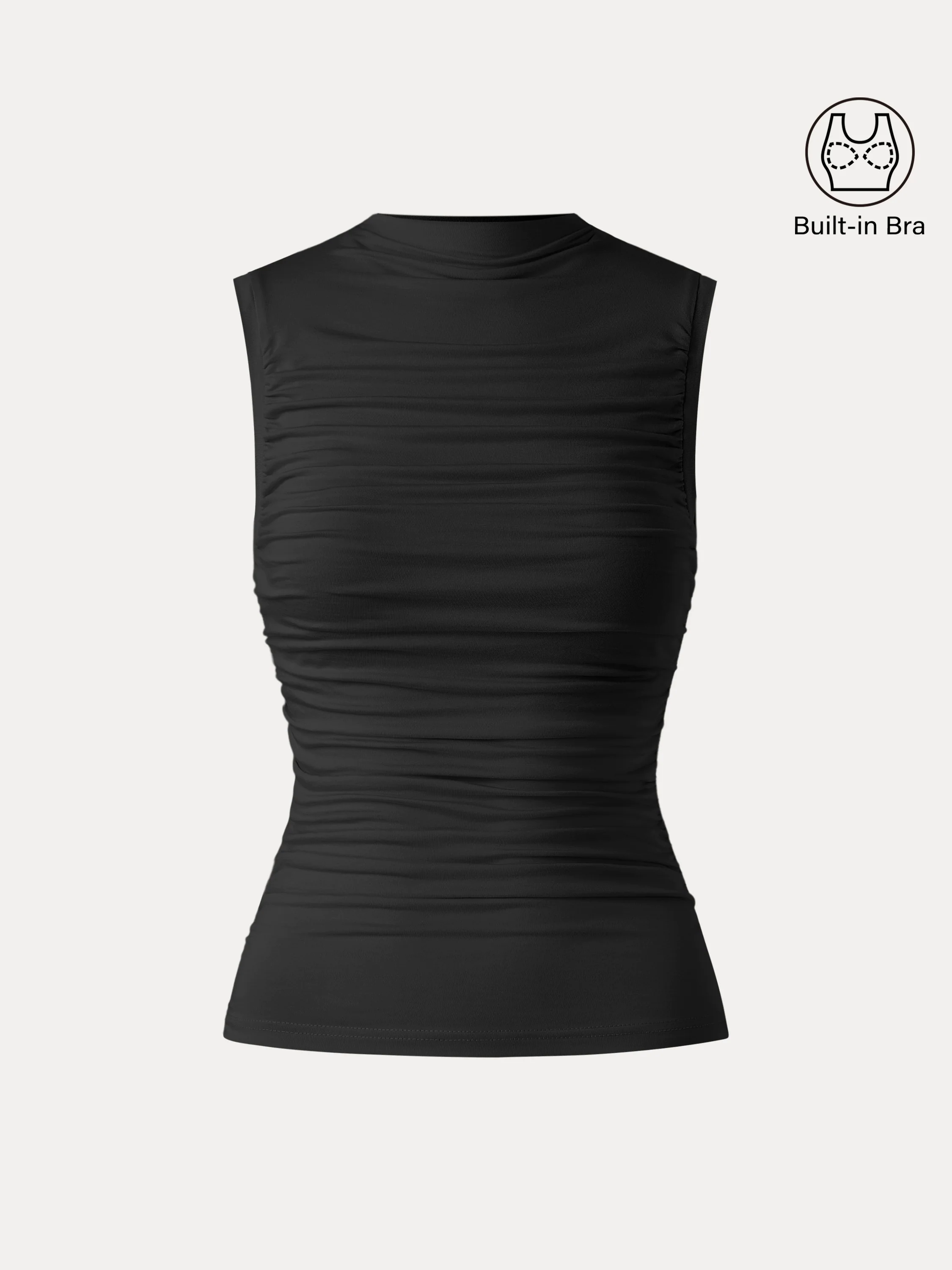 Mockneck Side Gathered Cut-out Brami Tank Mockneck Side Gathered Cut-out Brami Tank