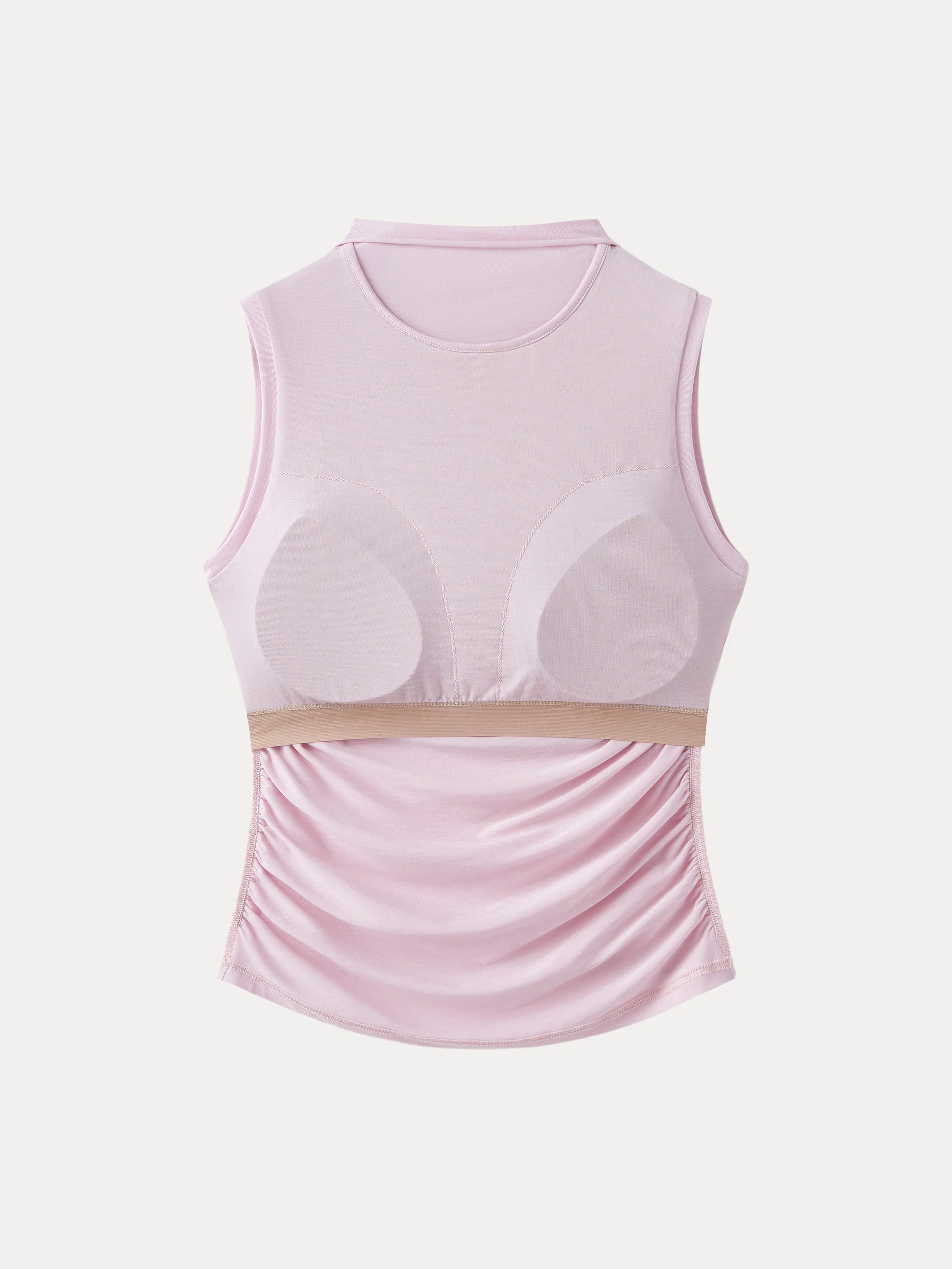 Mockneck Side Gathered Cut-out Brami Tank Mockneck Side Gathered Cut-out Brami Tank